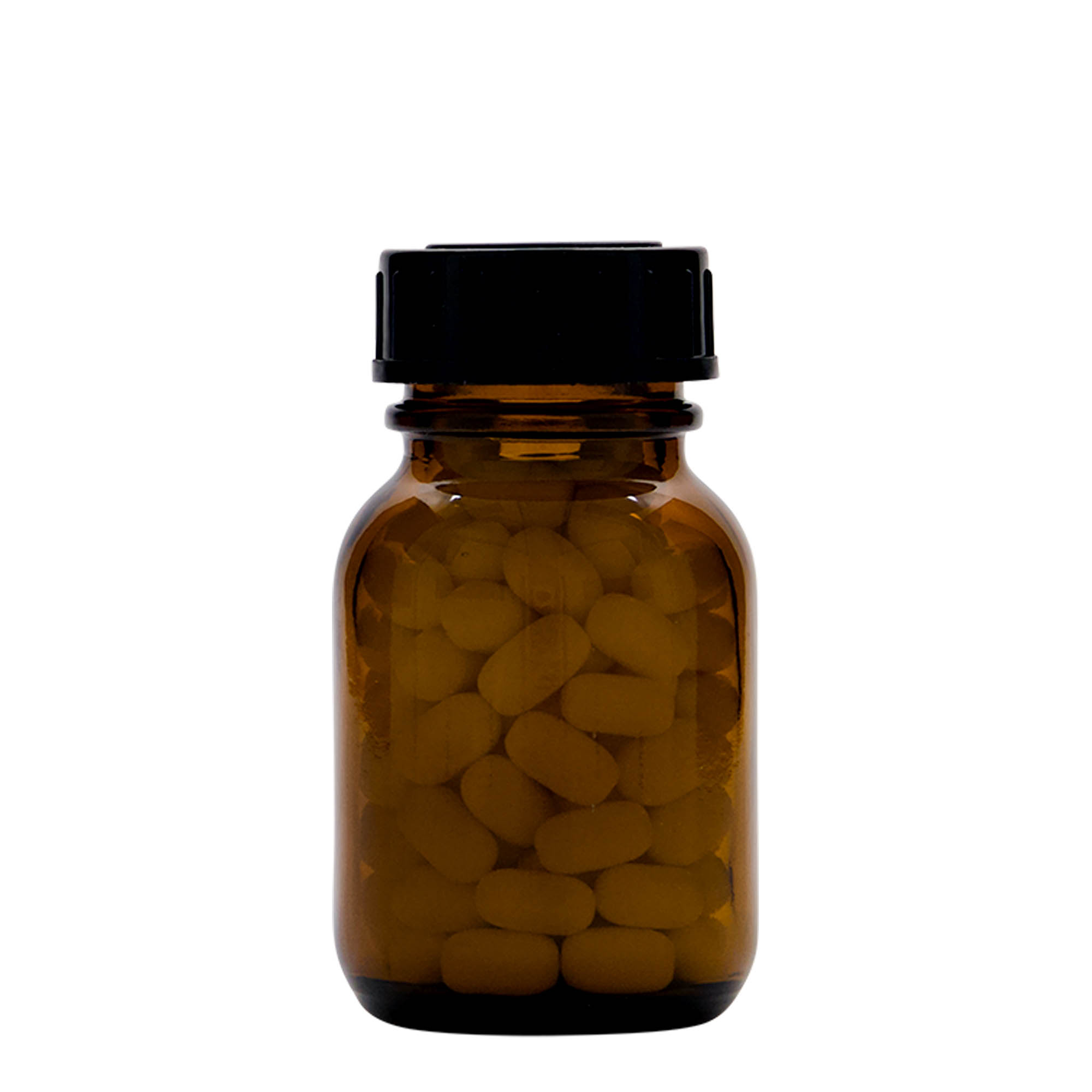 50 ml staklena boca širokog grla, braon, otvor: DIN 32