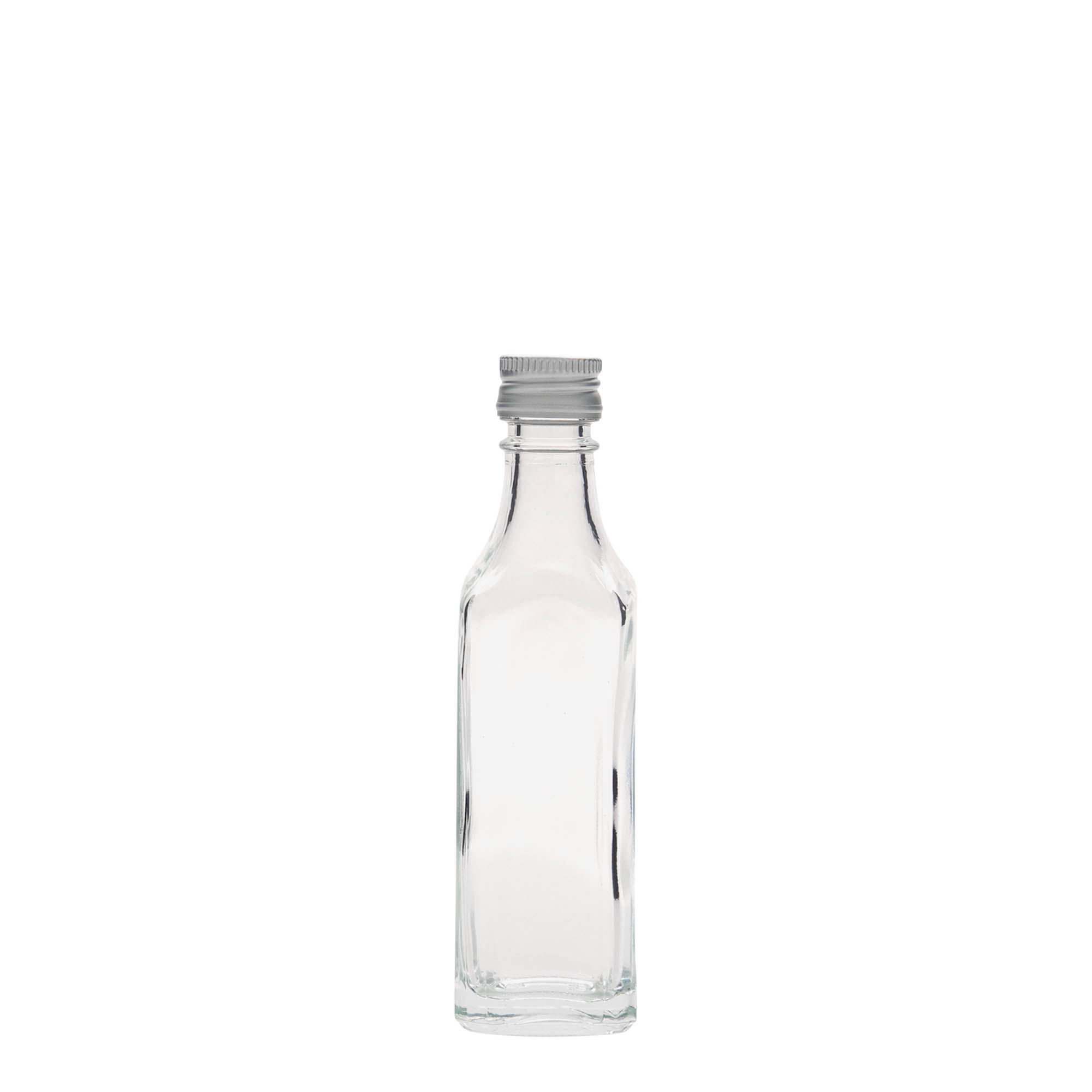 50 ml staklena flaša 'Siena', kvadratna, otvor: PP 18