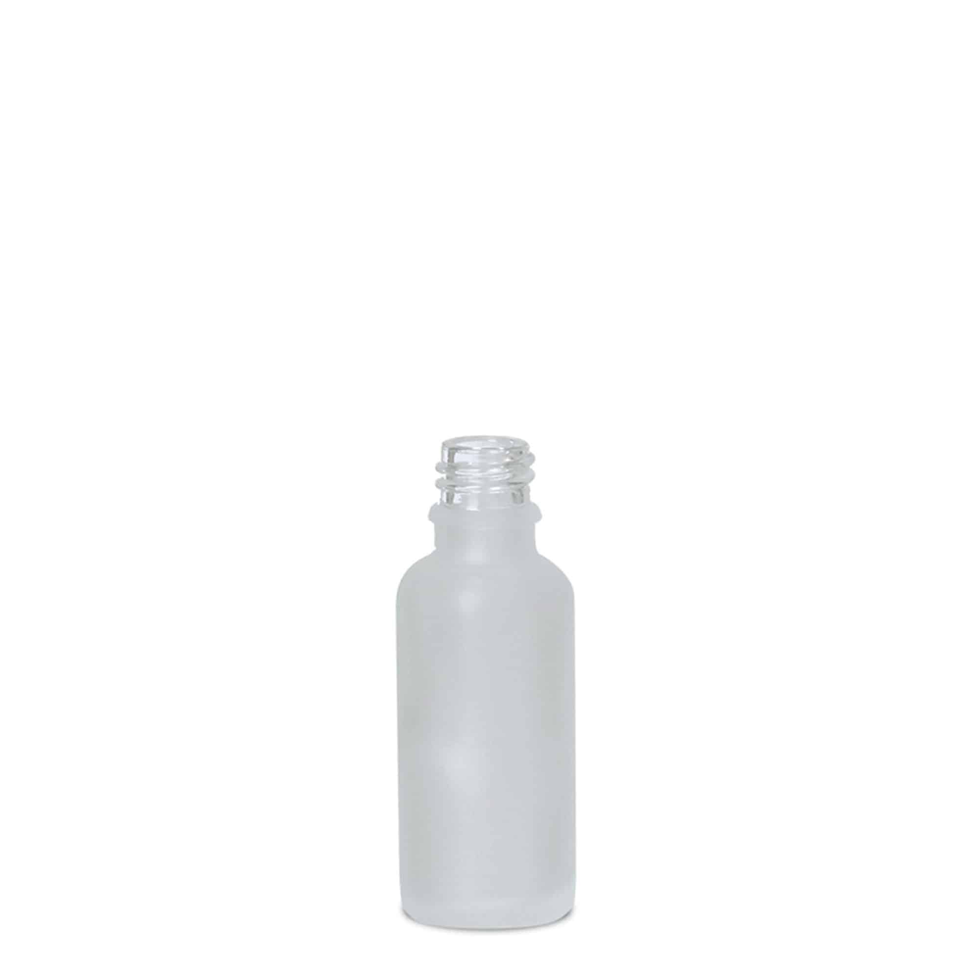 30 ml medicinska bočica, staklo, matirana, grlo: DIN 18