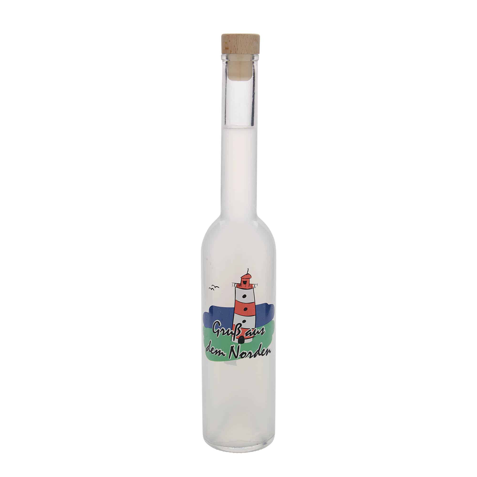 350 ml staklena flaša 'Opera', motiv: Sever, otvor: plutani čep