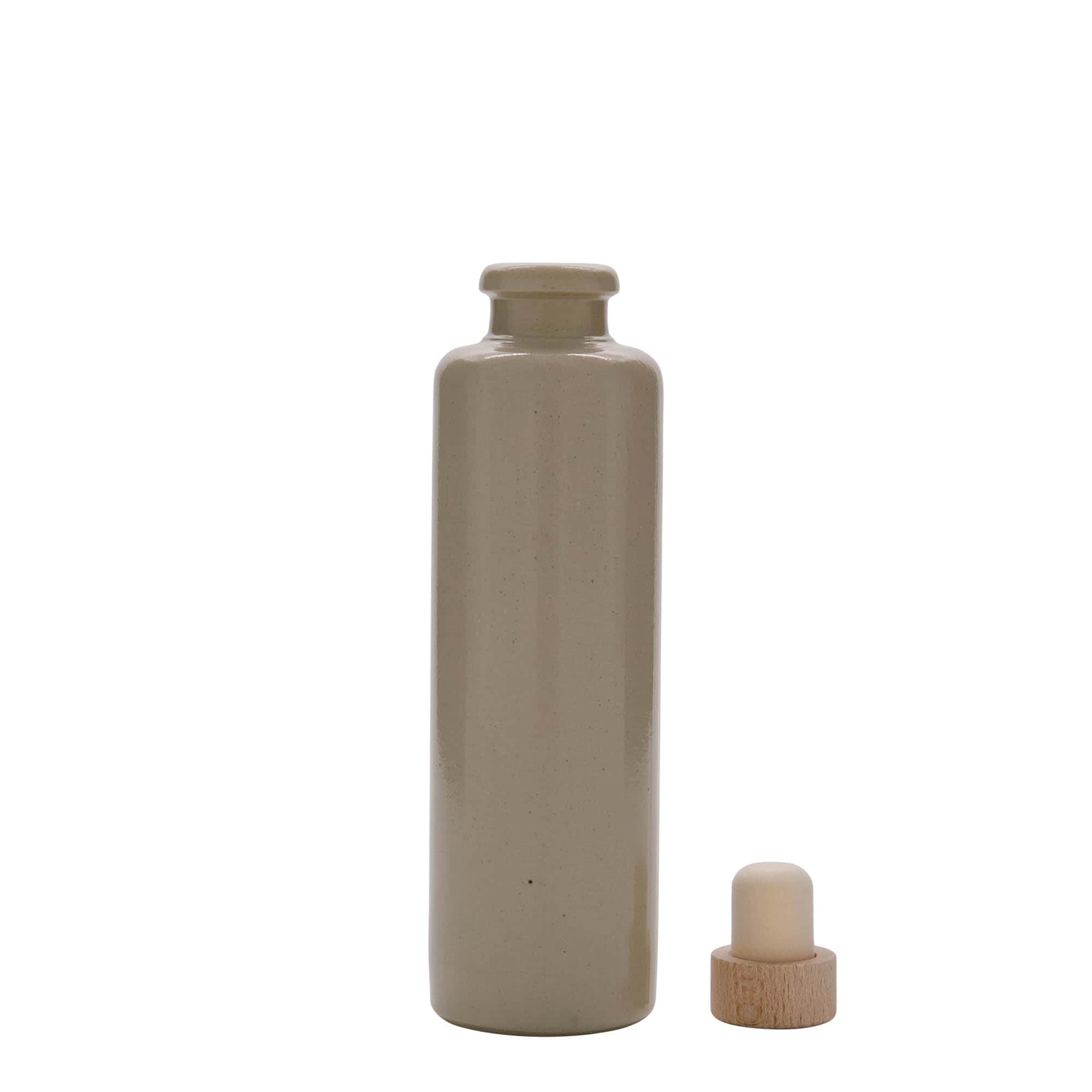 200 ml glineni vrč, kamenina, bež, otvor: pluta