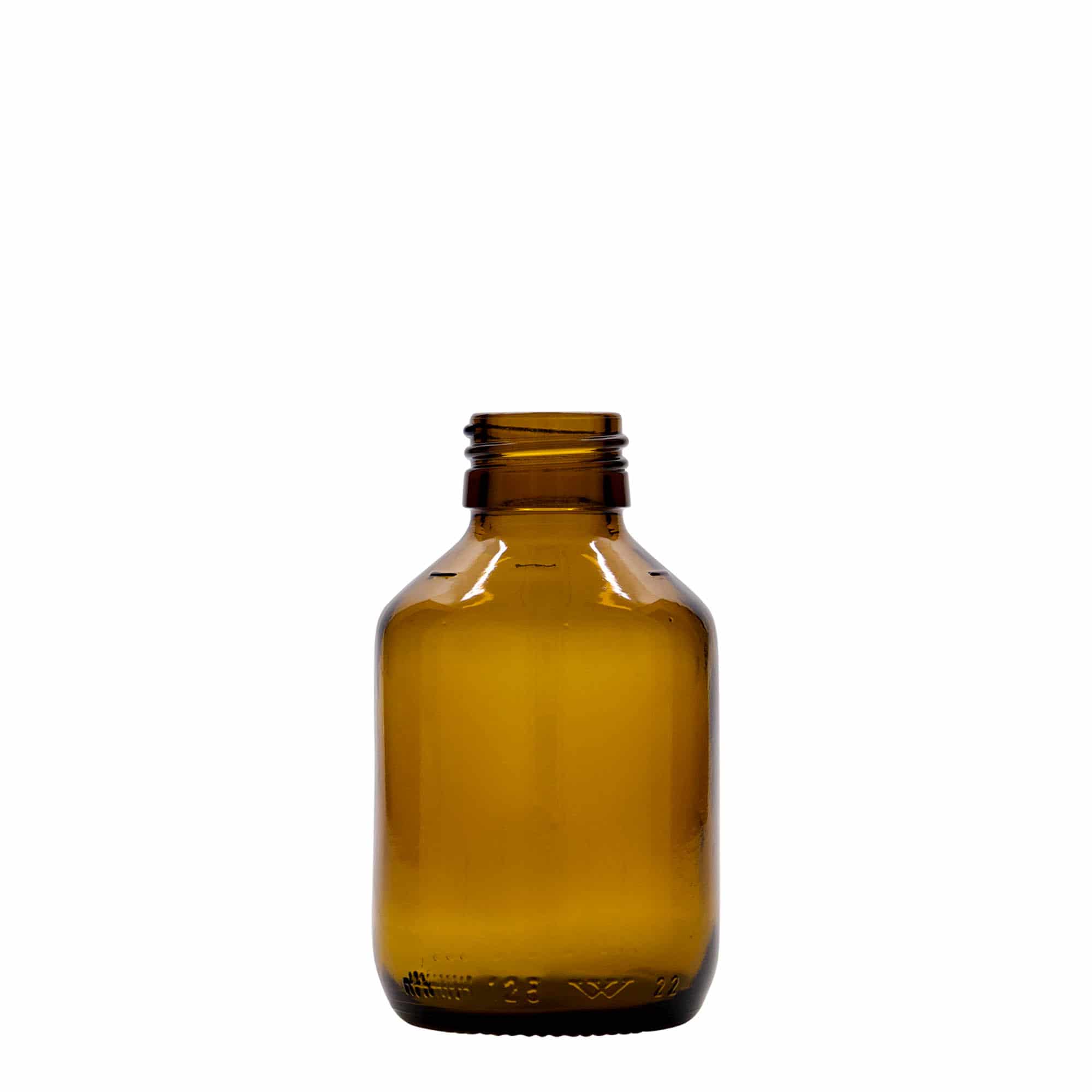 125 ml medicinska bočica, braon, staklo, grlo: PP 28 125 ml medicinska bočica, braon, staklo, grlo: PP 28