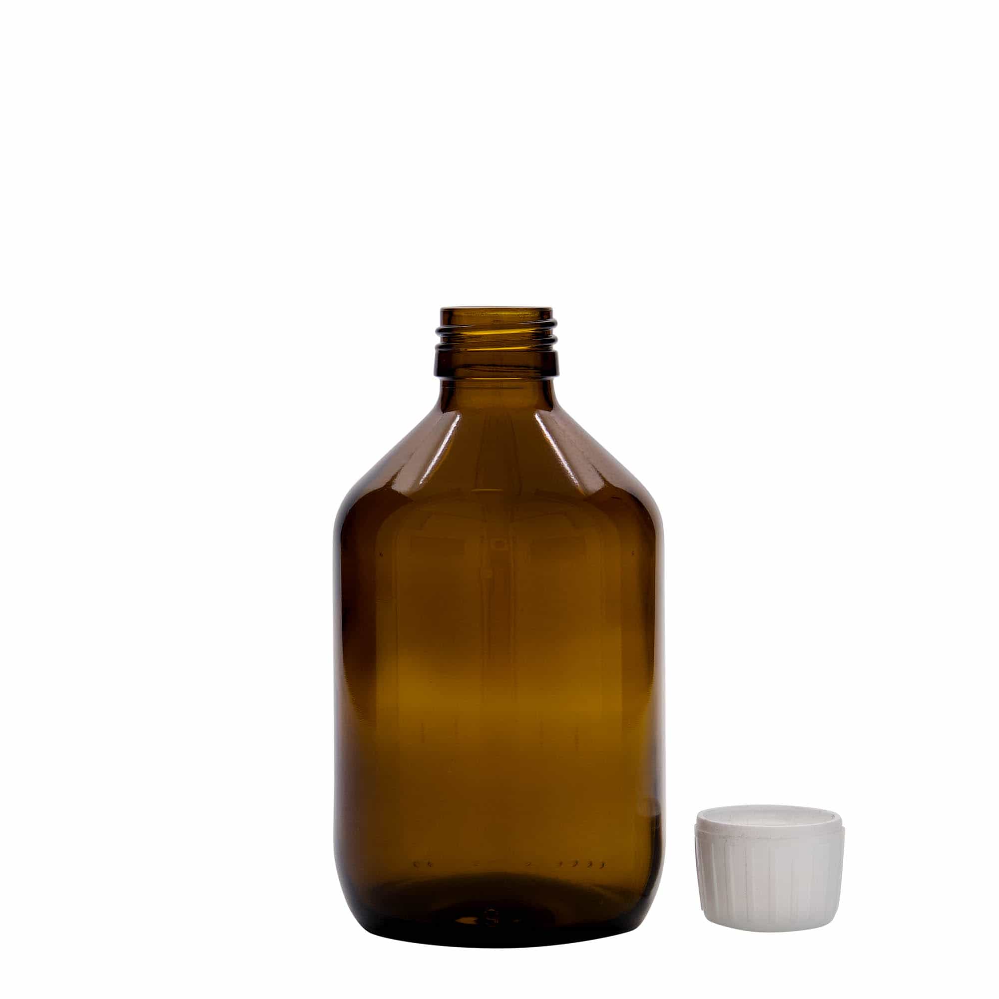 Medicinska boca od 300 ml, braon, staklo, otvor: PP 28