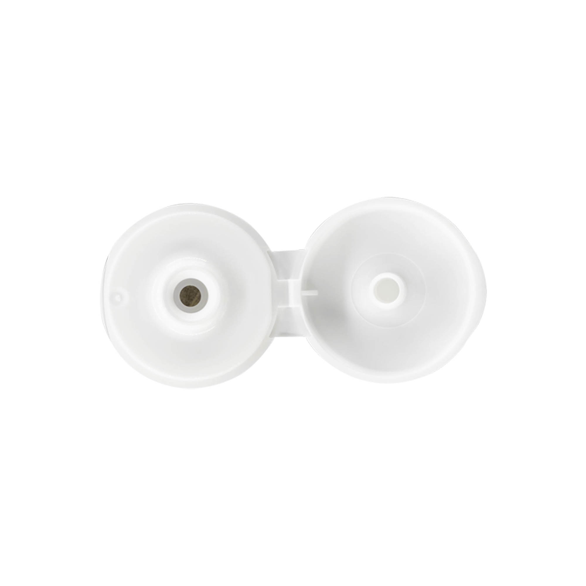 Zatvarač sa navojem, preklopni šarnir, PP-plastika, beli, za otvor: 24/410 Zatvarač sa navojem, preklopni šarnir, PP-plastika, beli, za otvor: 24/410