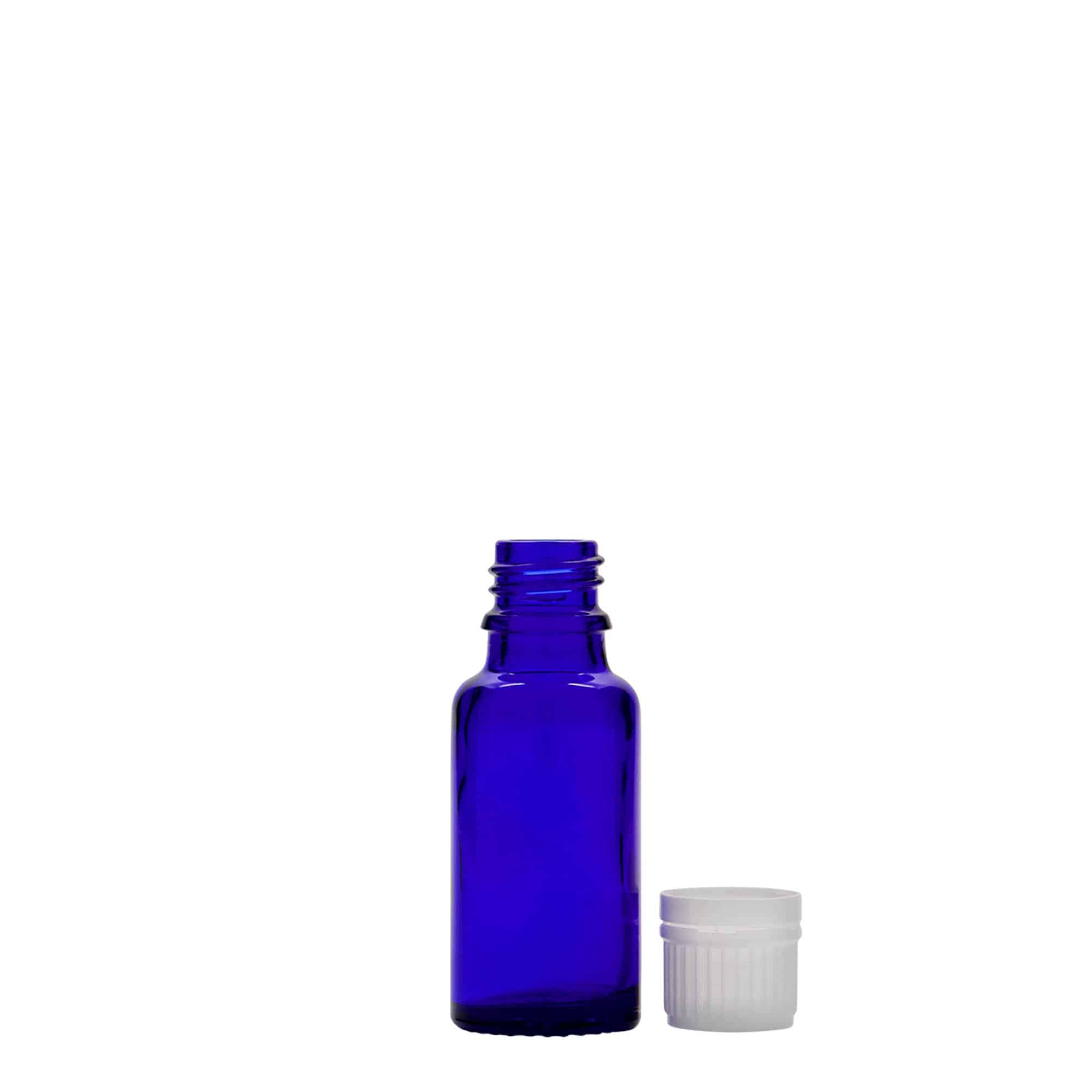 Medicinska boca od 20 ml, staklo, kraljevsko plava, otvor: DIN 18