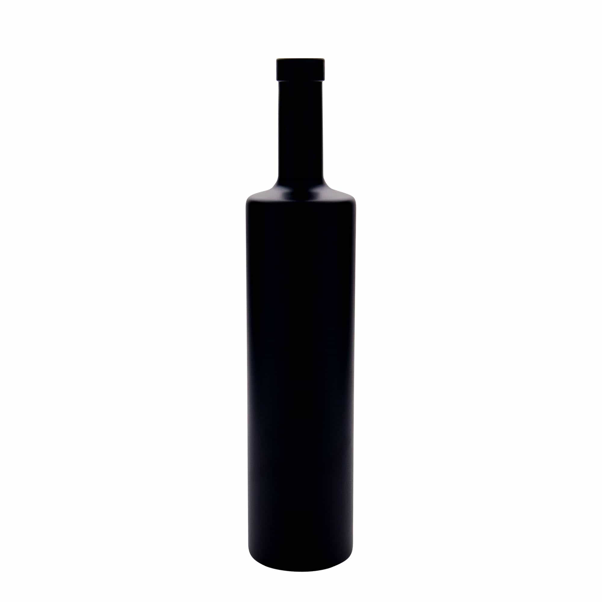 700 ml staklena flaša 'Centurio', crna, grlo: plutа