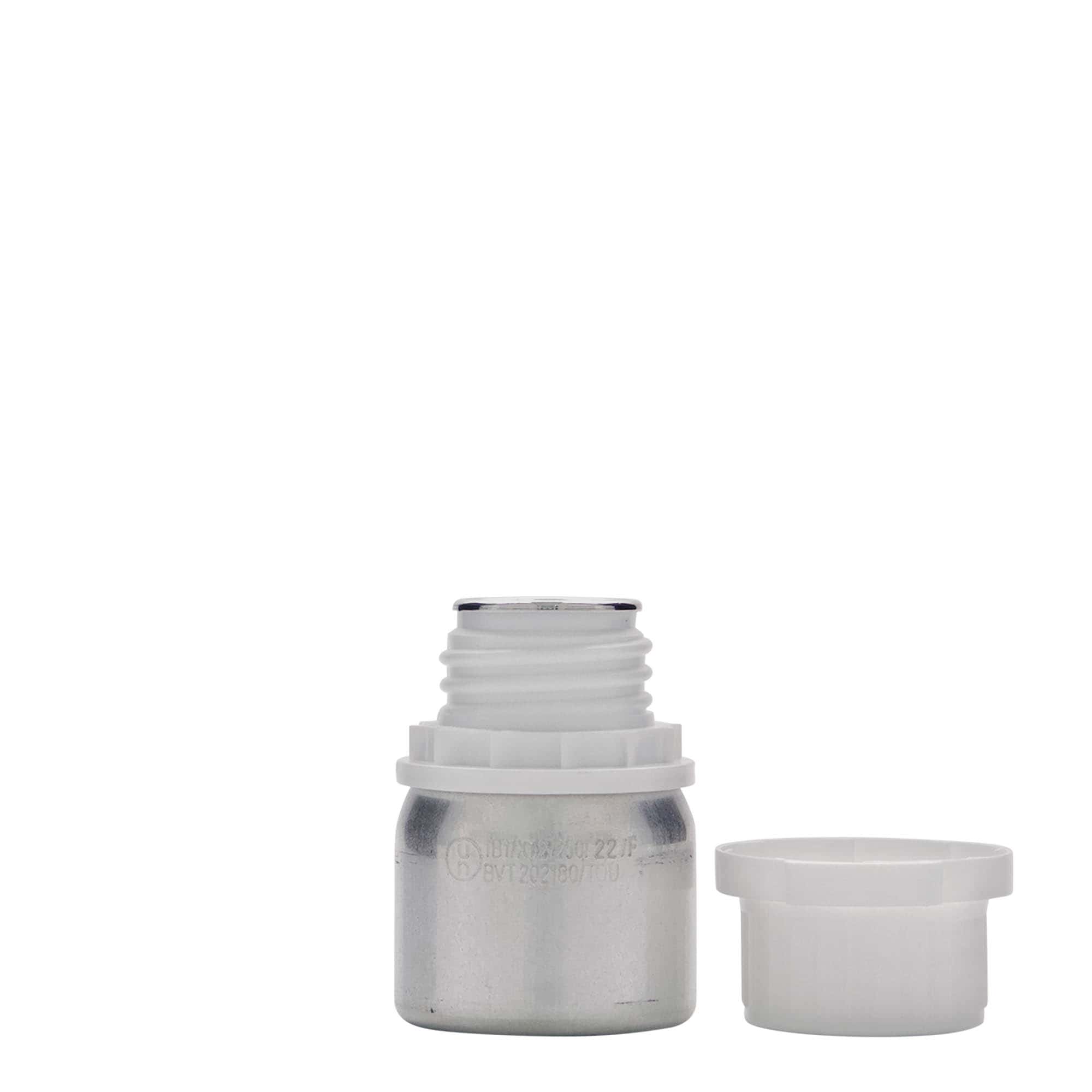 50 ml aluminijumska flaša, metal, srebrna, otvor: DIN 32