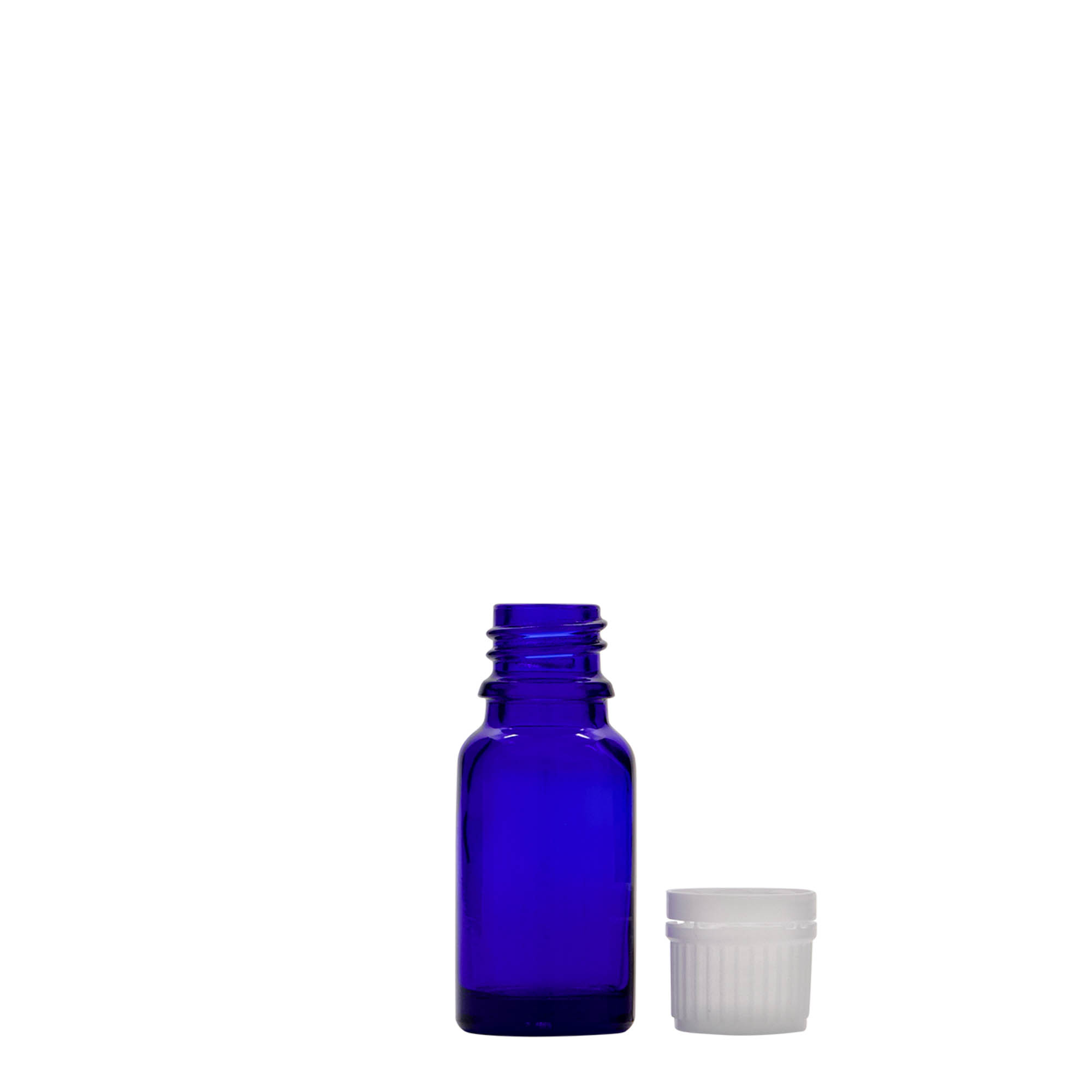 10 ml medicinska bočica, staklo, kraljevsko plava, grlo: DIN 18 10 ml medicinska bočica, staklo, kraljevsko plava, grlo: DIN 18