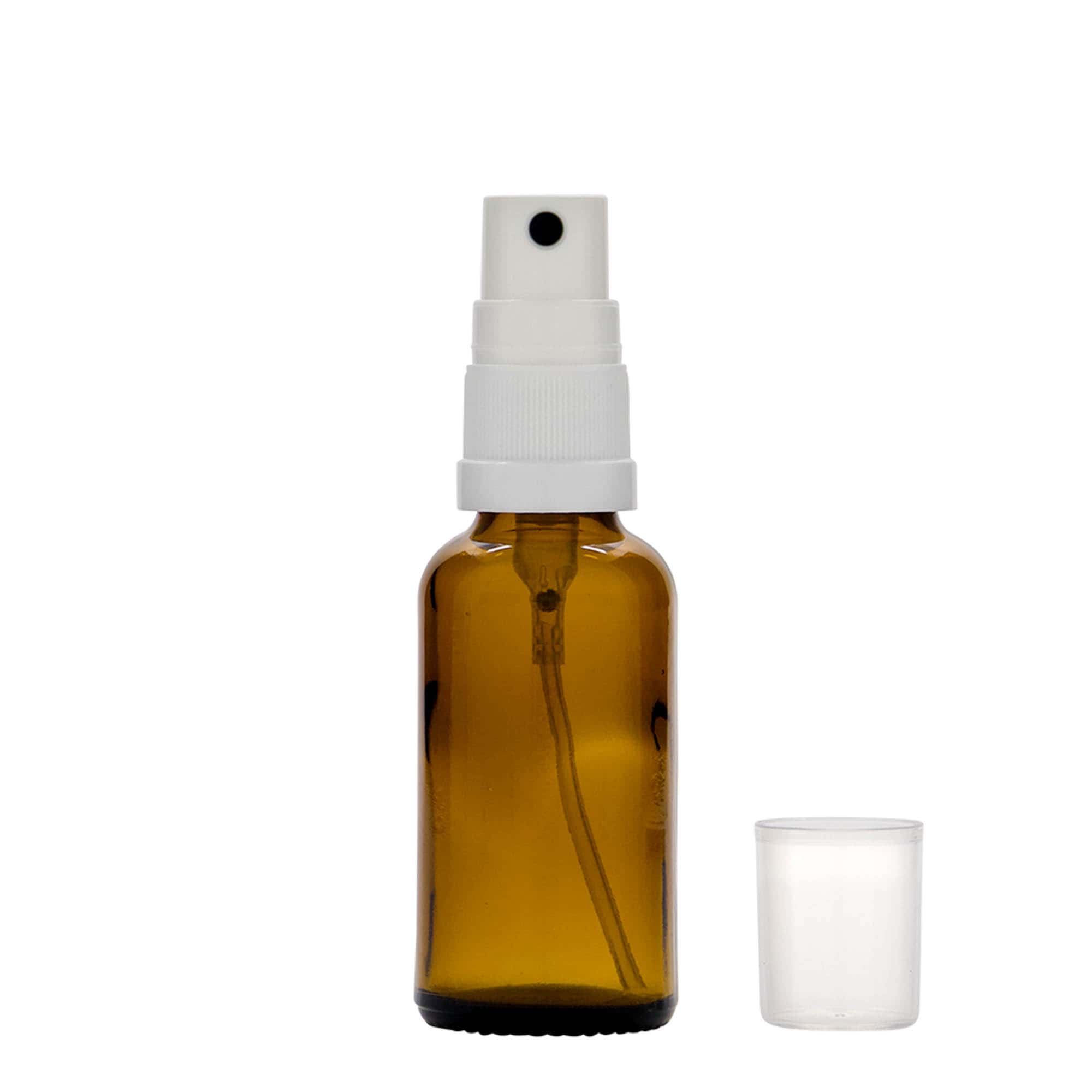 30 ml bočica sa raspršivačem, medicinska, staklena, braon, otvor: DIN 18 30 ml bočica sa raspršivačem, medicinska, staklena, braon, otvor: DIN 18