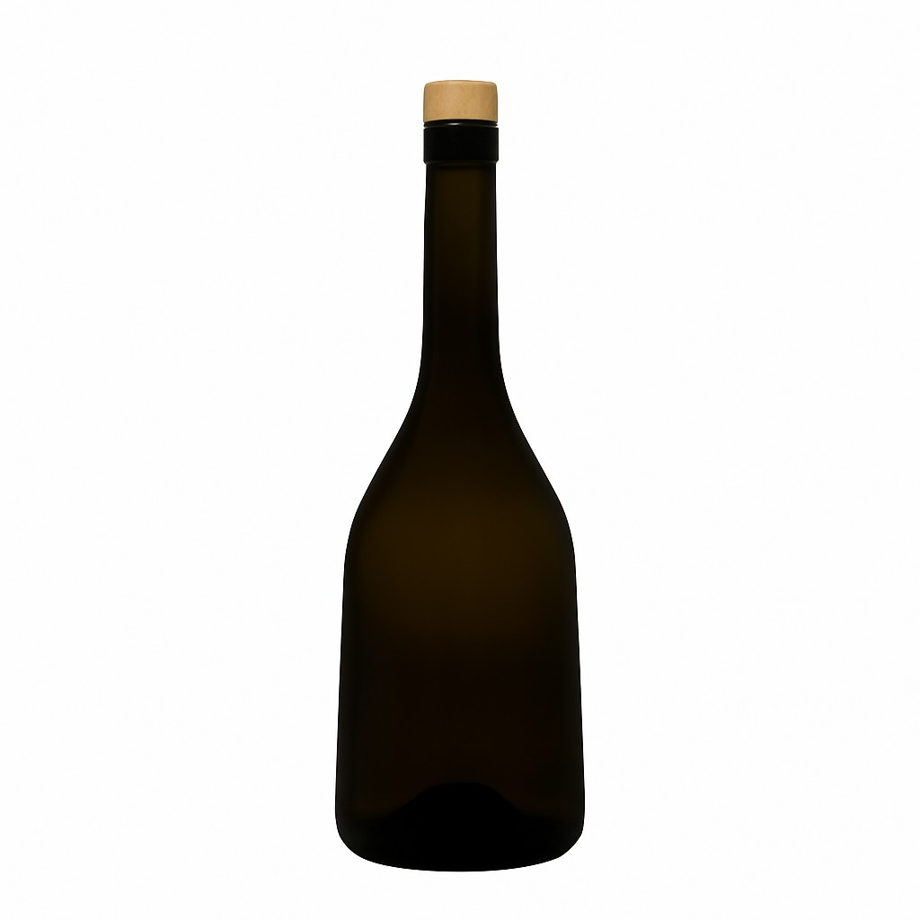 750 ml staklena boca 'Rustica', antikno zelena, grlo: čep 750 ml staklena boca 'Rustica', antikno zelena, grlo: čep