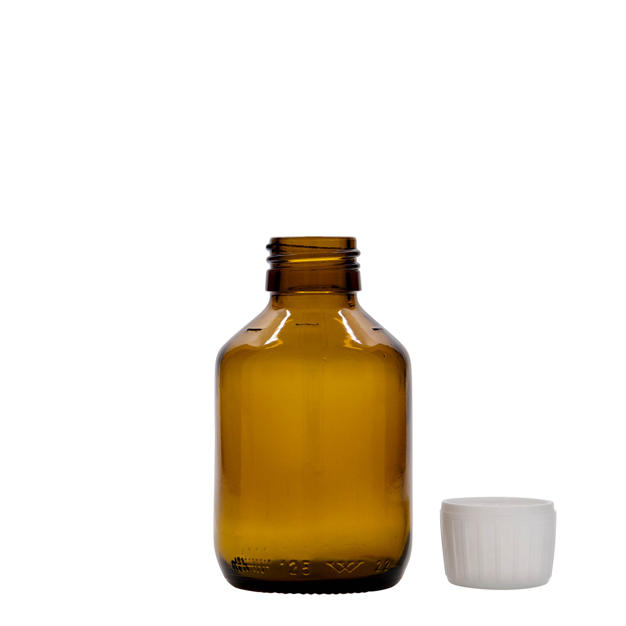 125 ml medicinska bočica, braon, staklo, grlo: PP 28 125 ml medicinska bočica, braon, staklo, grlo: PP 28