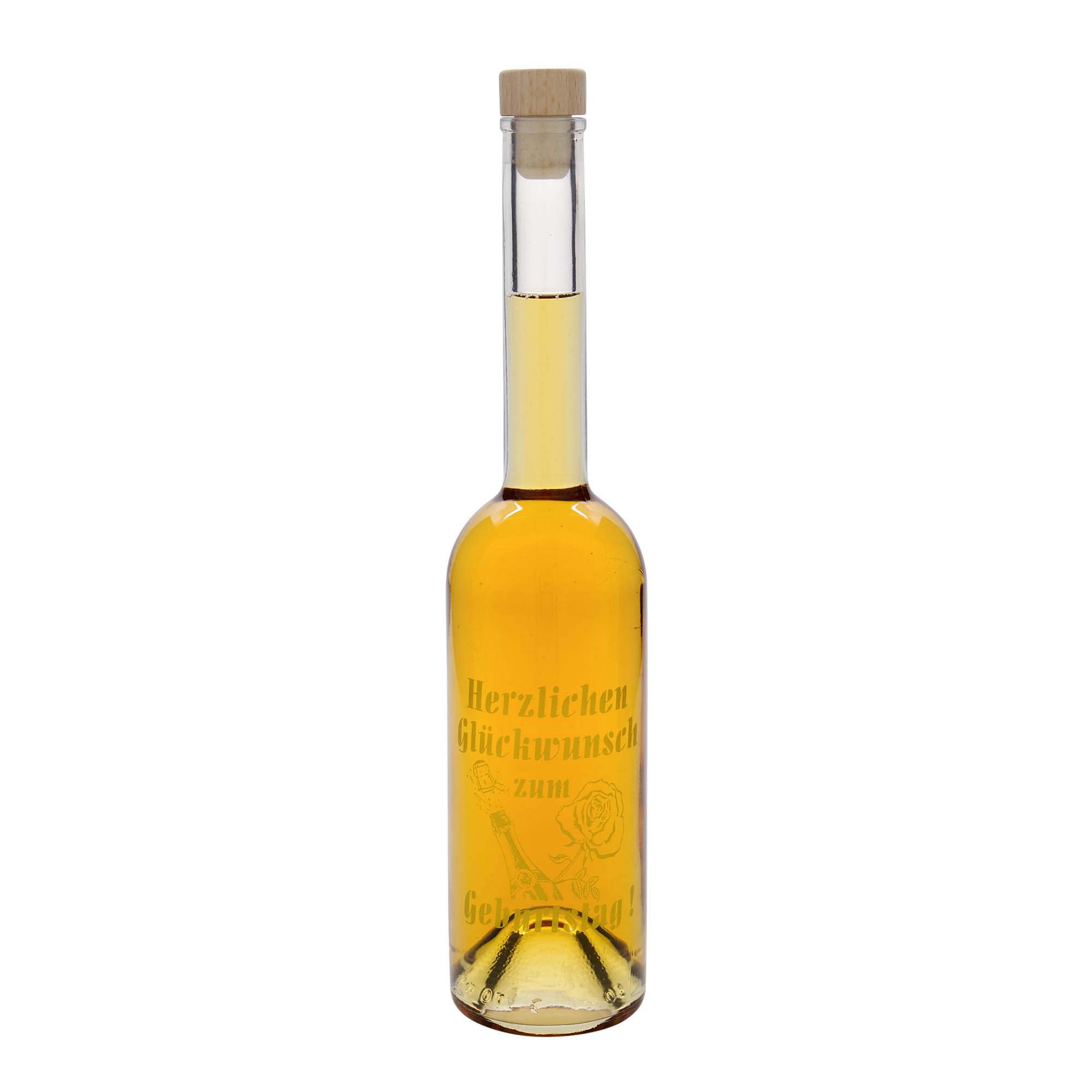 500 ml staklena flaša 'Opera', motiv: flaša za rođendan, grlo: čep