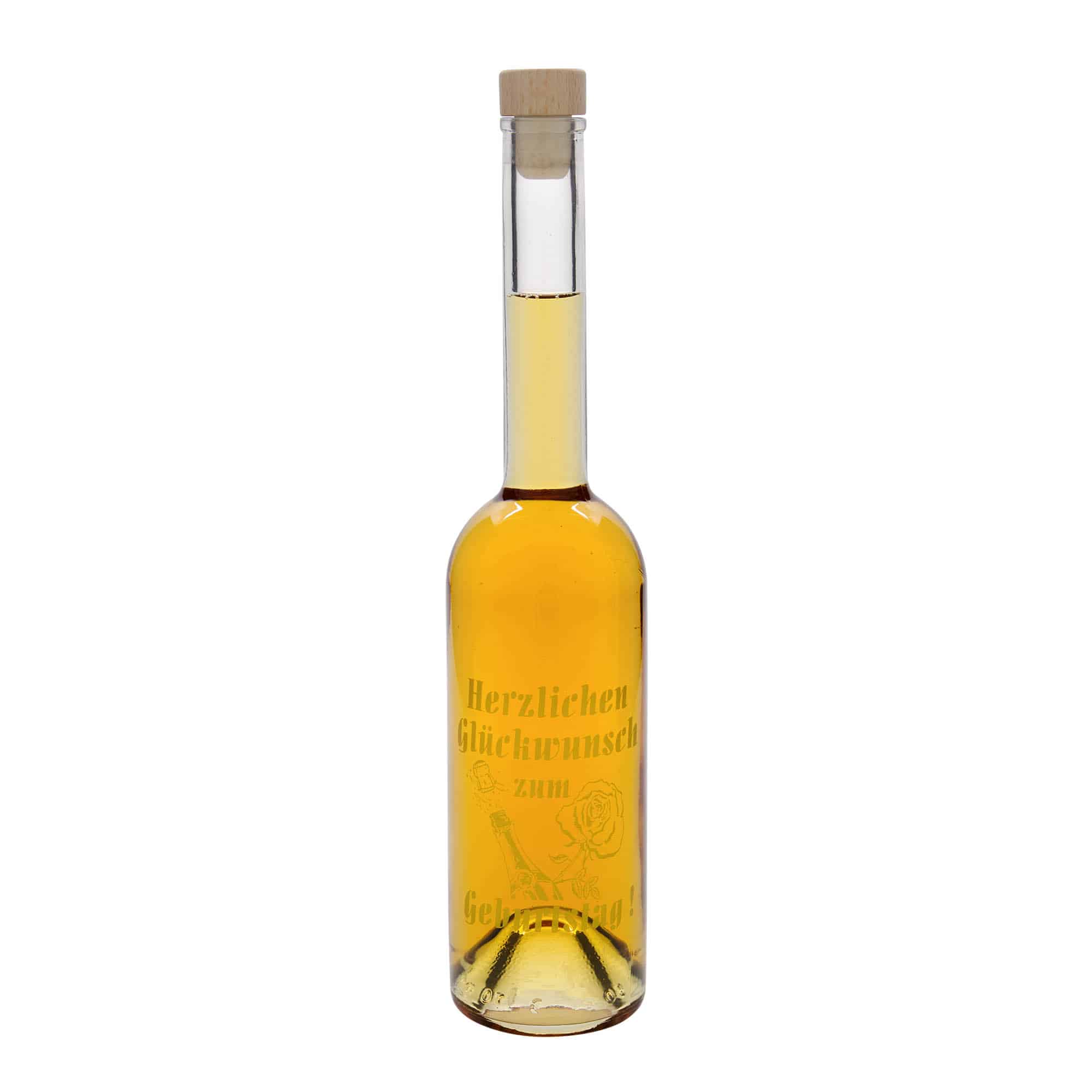 500 ml staklena flaša 'Opera', motiv: flaša za rođendan, grlo: čep