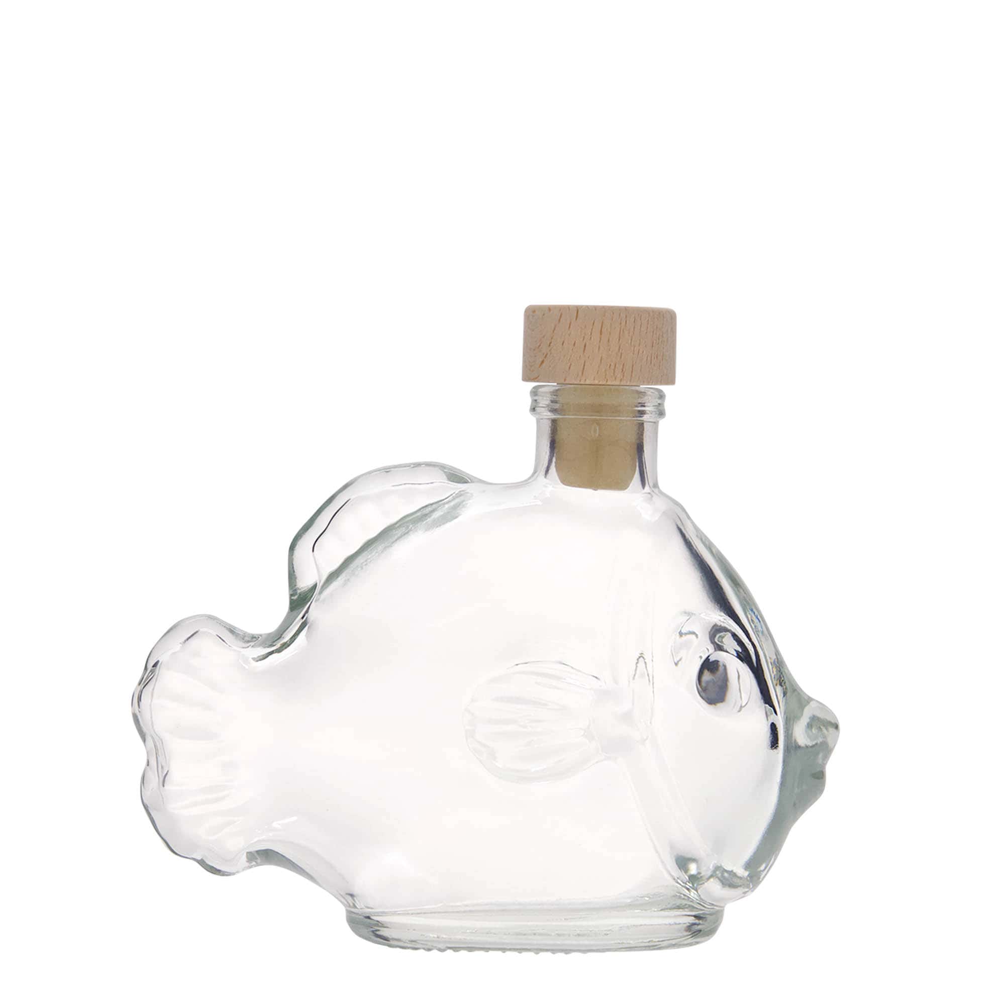 200 ml staklena flaša 'Riba', grlo: pluta