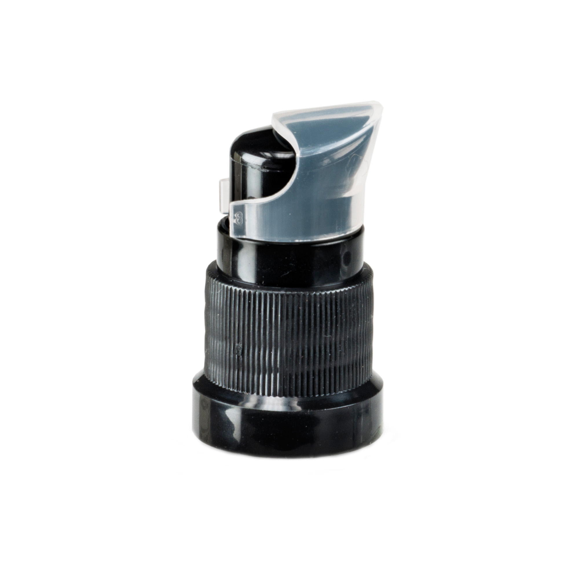 Zatvarač sa navojem, pumpa za losion, PP plastika, crna, za otvor: DIN 18