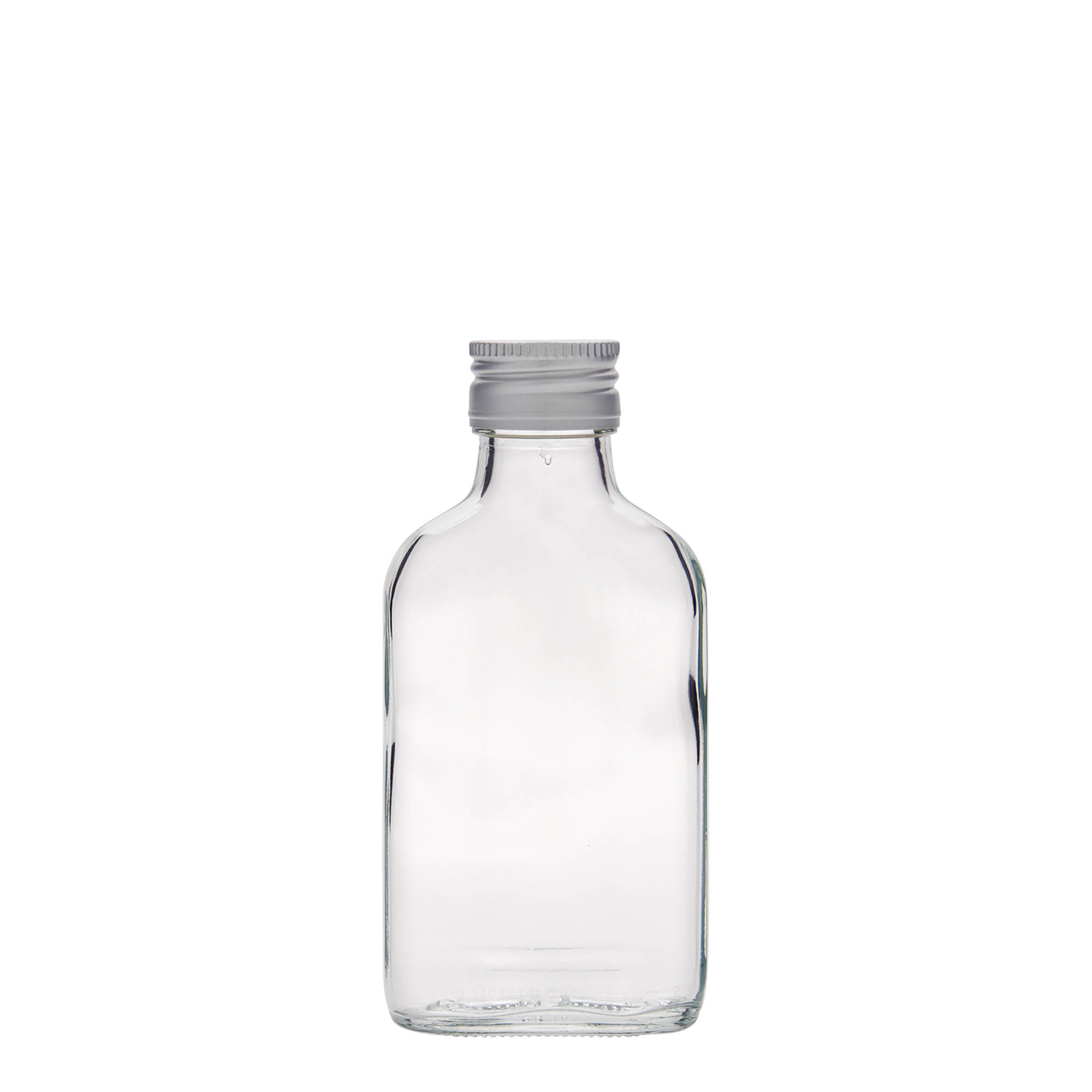 100 ml džepna bočica, pravougaona, staklo, grlo: PP 28 100 ml džepna bočica, pravougaona, staklo, grlo: PP 28