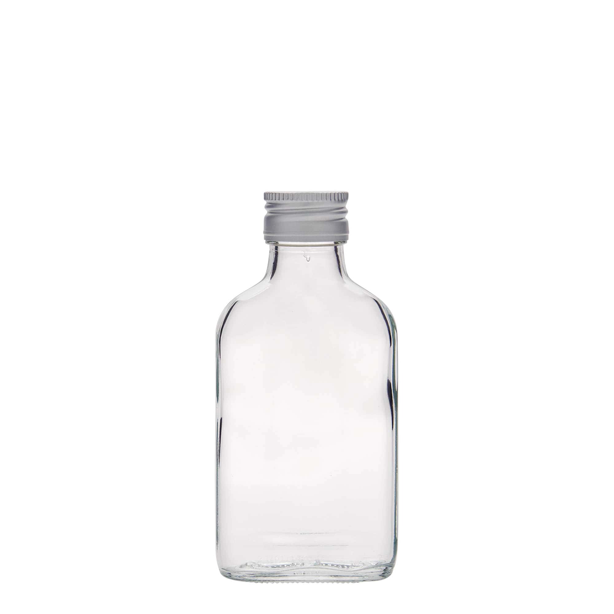 100 ml džepna bočica, pravougaona, staklo, grlo: PP 28 100 ml džepna bočica, pravougaona, staklo, grlo: PP 28