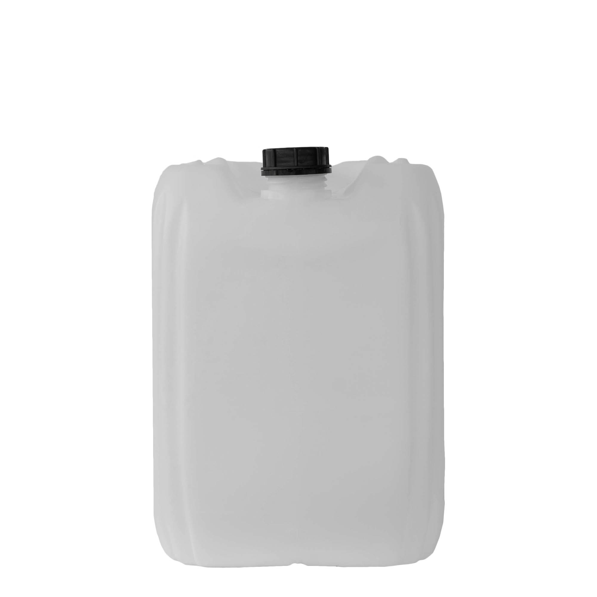 30 l kanister, pravougaoni, HDPE plastika, prirodan, otvor: ND 60