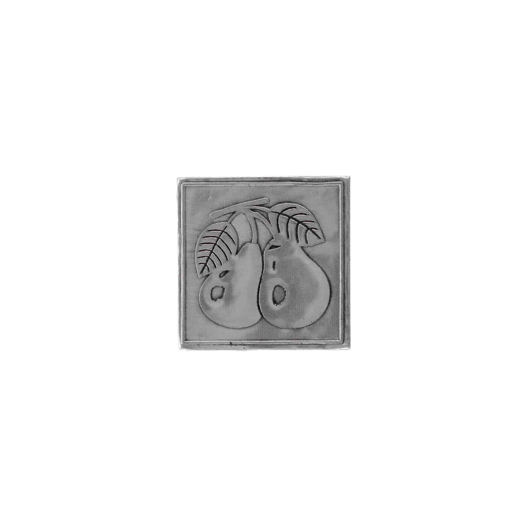 Limena etiketa 'Kruška', kvadratna, metal, srebrna Limena etiketa 'Kruška', kvadratna, metal, srebrna