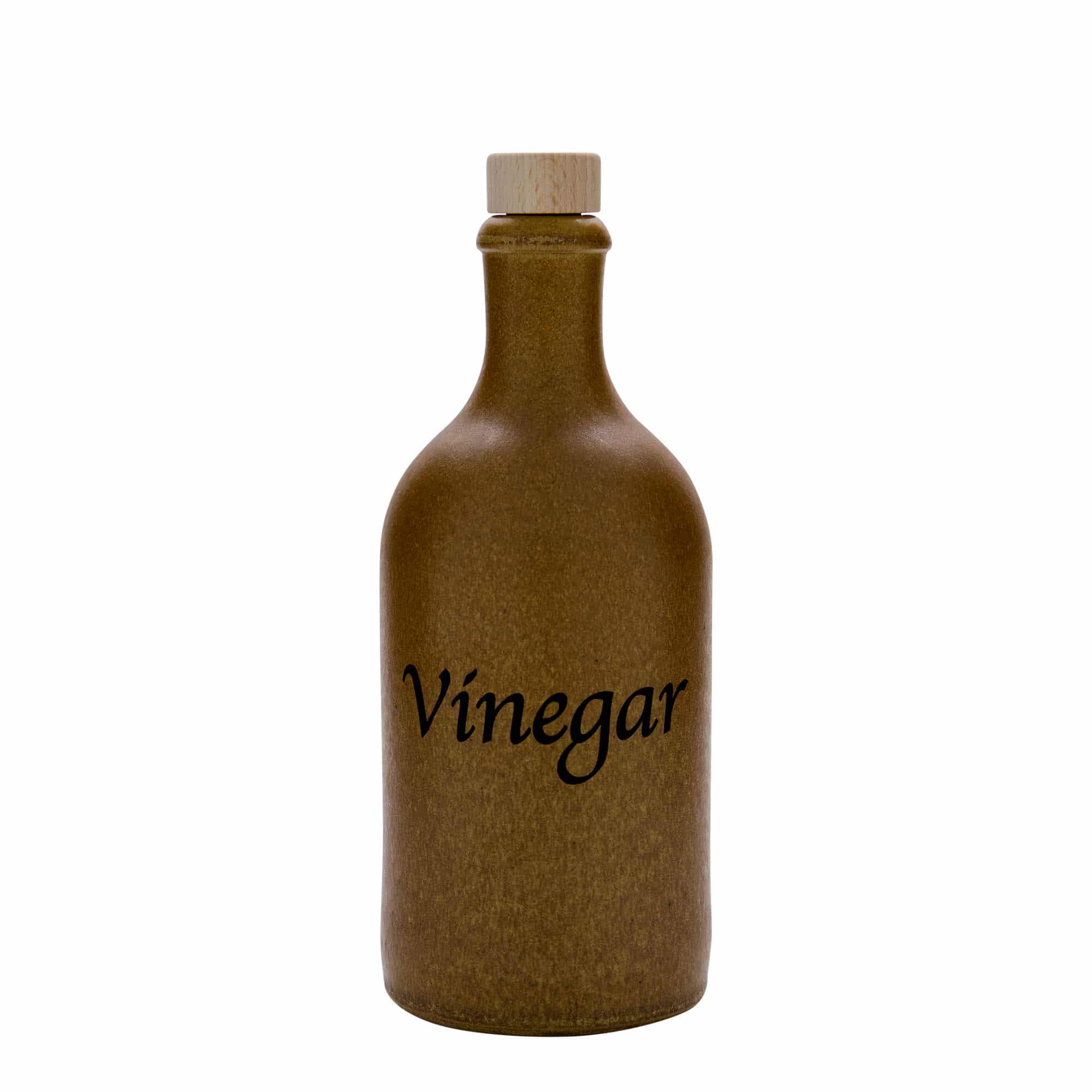 Glinena boca od 500 ml, motiv: Vinegar, keramika, braon-kristal, otvor: Plutani čep Glinena boca od 500 ml, motiv: Vinegar, keramika, braon-kristal, otvor: Plutani čep