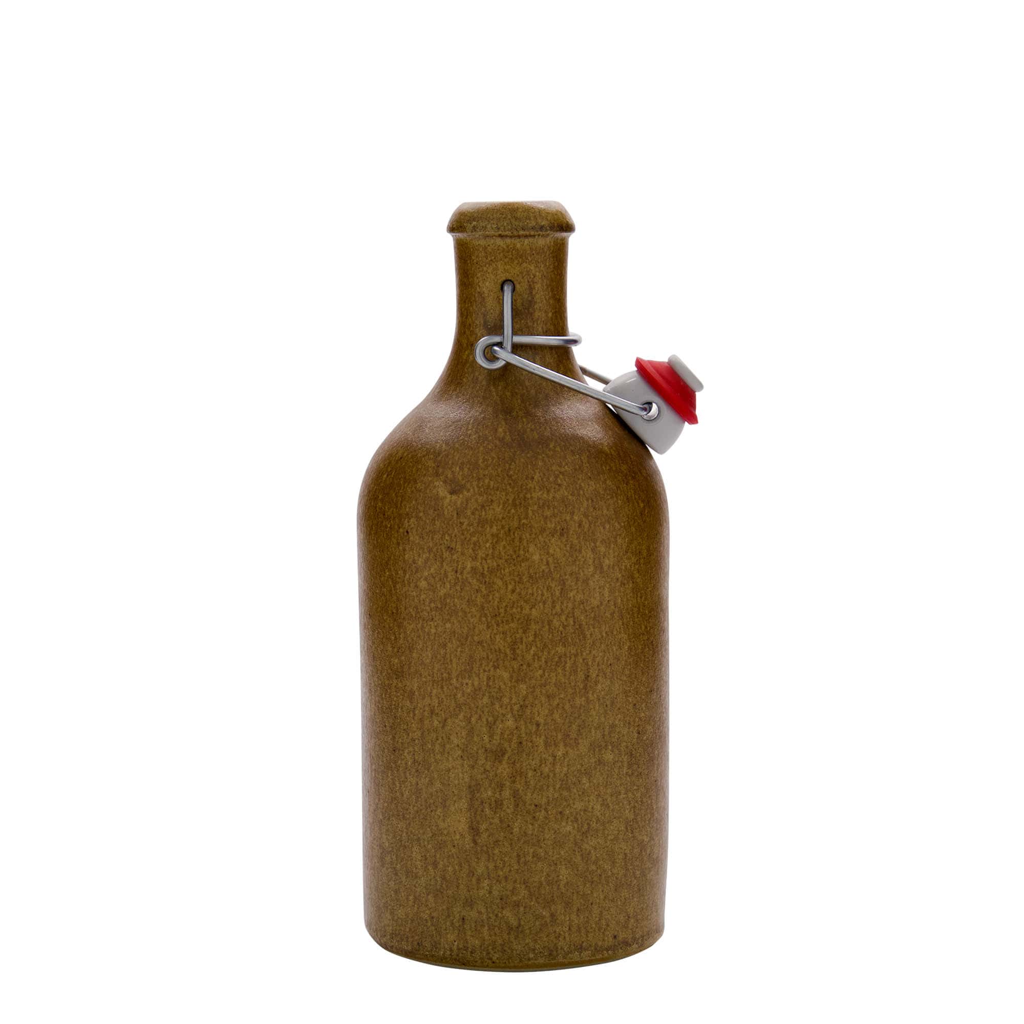 500 ml glineni vrč, kamenina, braon-kristal, otvor: zatvarač sa kopčom