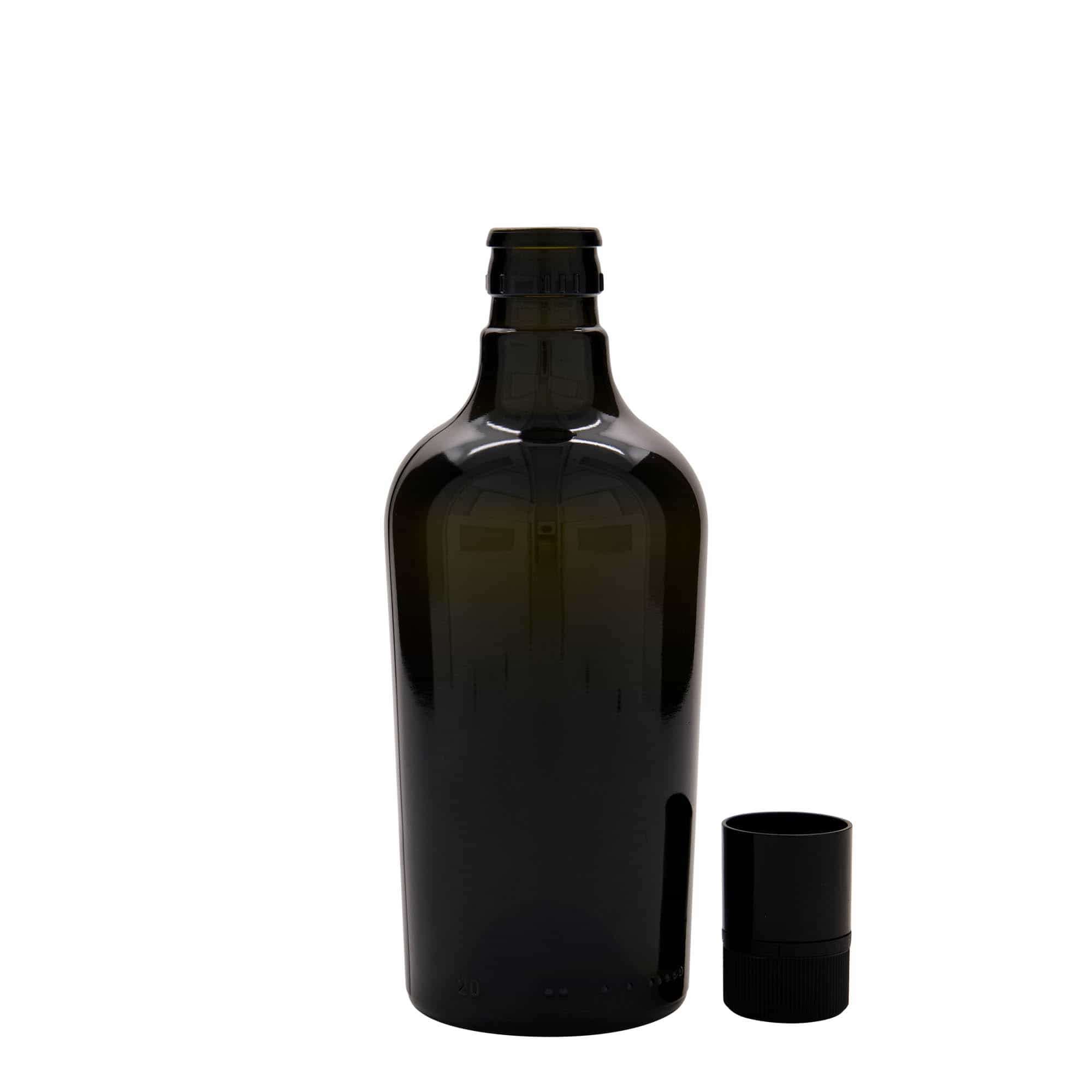 Boca za sirće/ulje od 500 ml 'Oleum', staklo, antik zelena, otvor: DOP