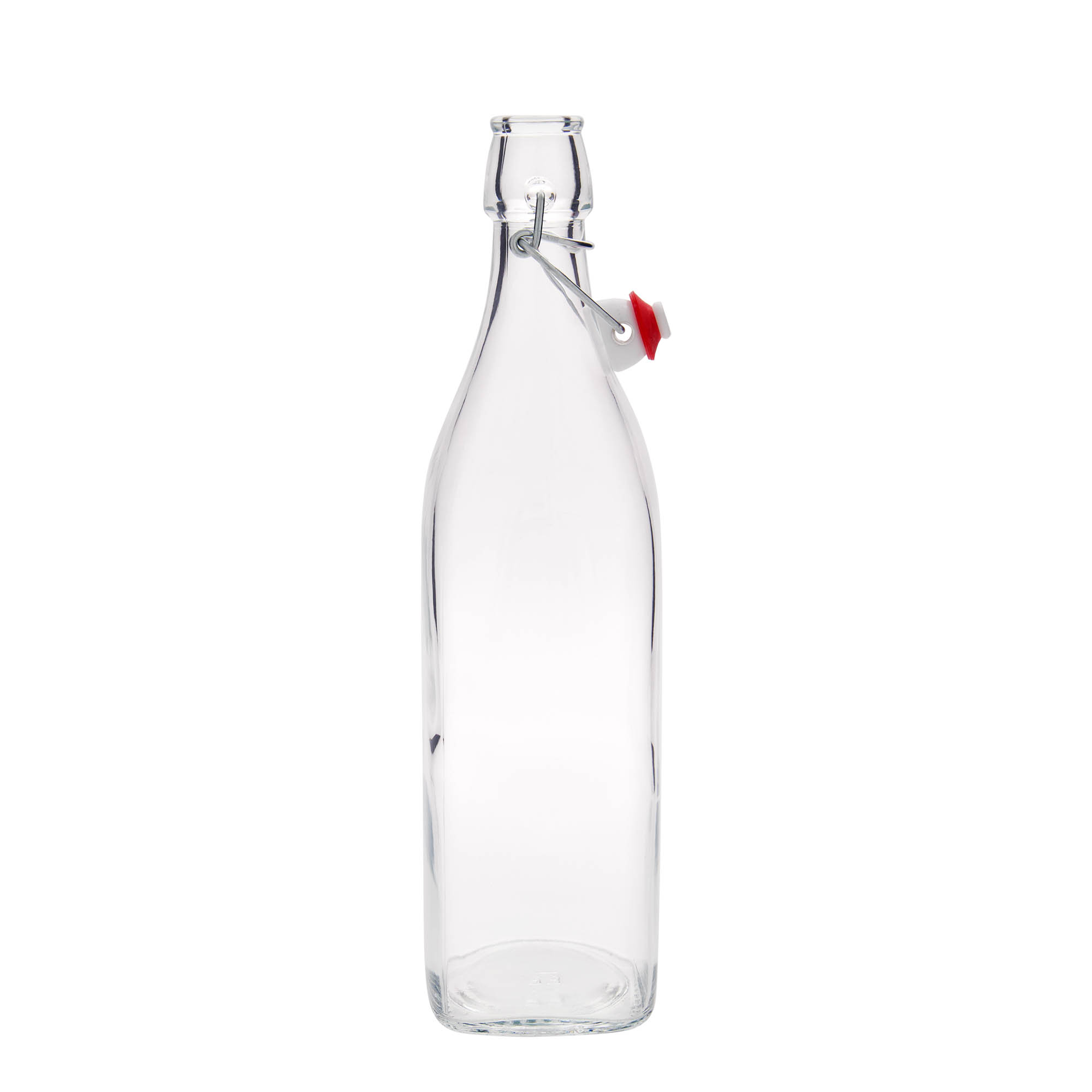 1.000 ml staklena boca 'Swing, kvadratna, otvor: zatvarač sa kopčom