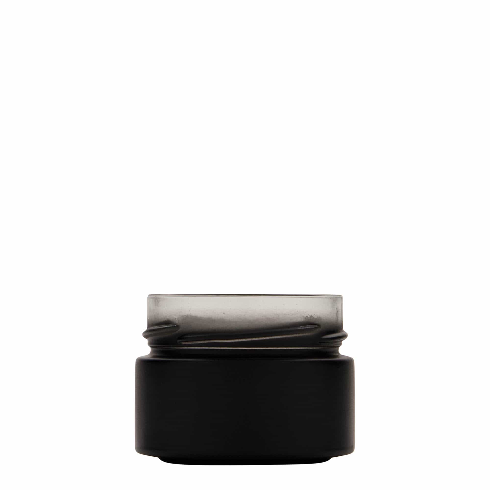 130 ml okrugla tegla 'Aurora', crna, otvor: Deep-Twist-Off (DTO 66)