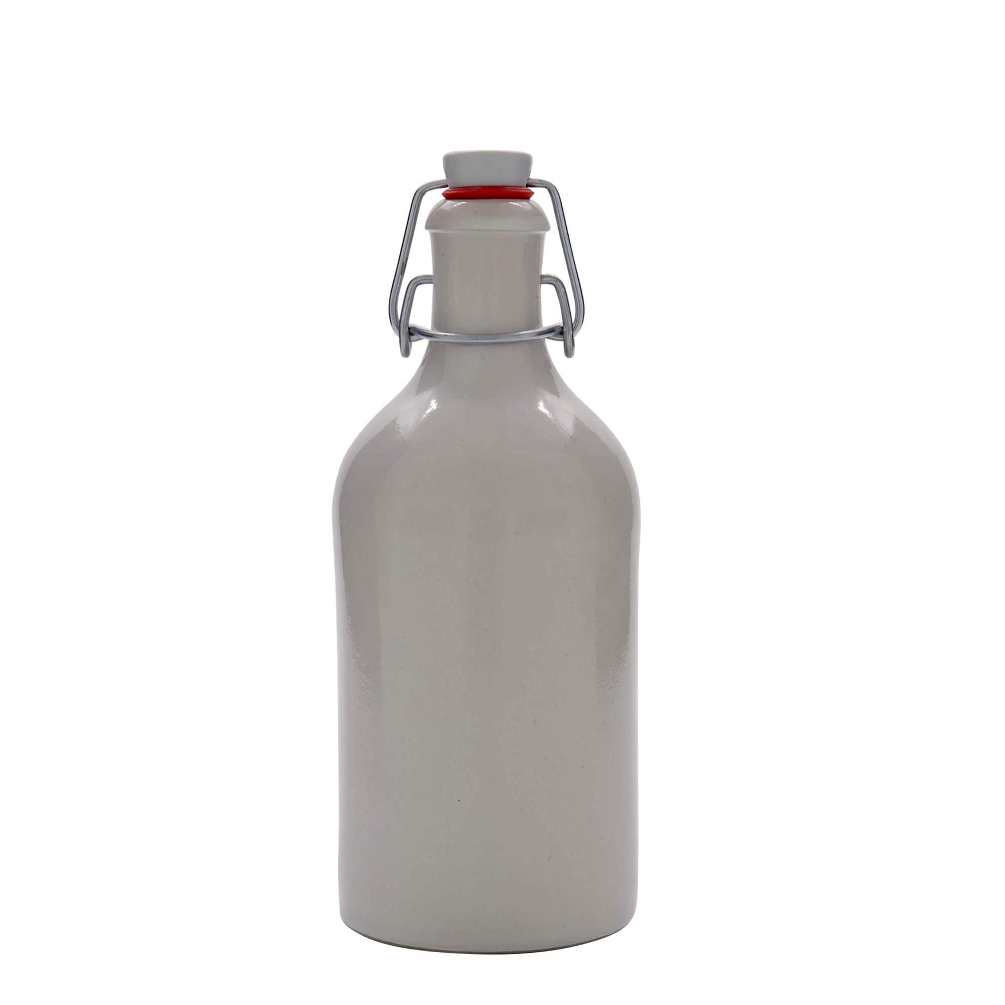 500 ml glineni bokal, kamenina, beo, otvor: zatvarač sa kopčom