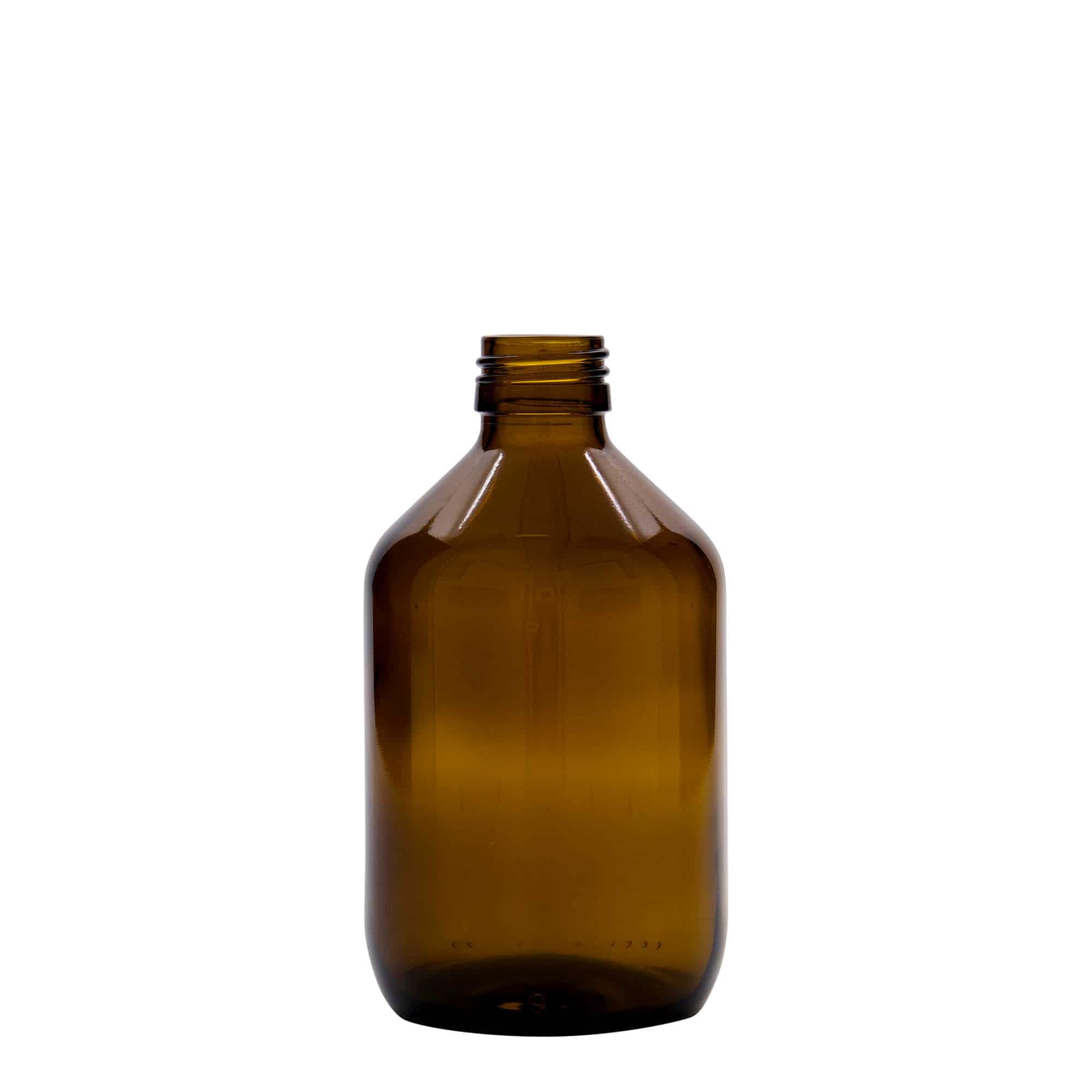 Medicinska boca od 300 ml, braon, staklo, otvor: PP 28 Medicinska boca od 300 ml, braon, staklo, otvor: PP 28
