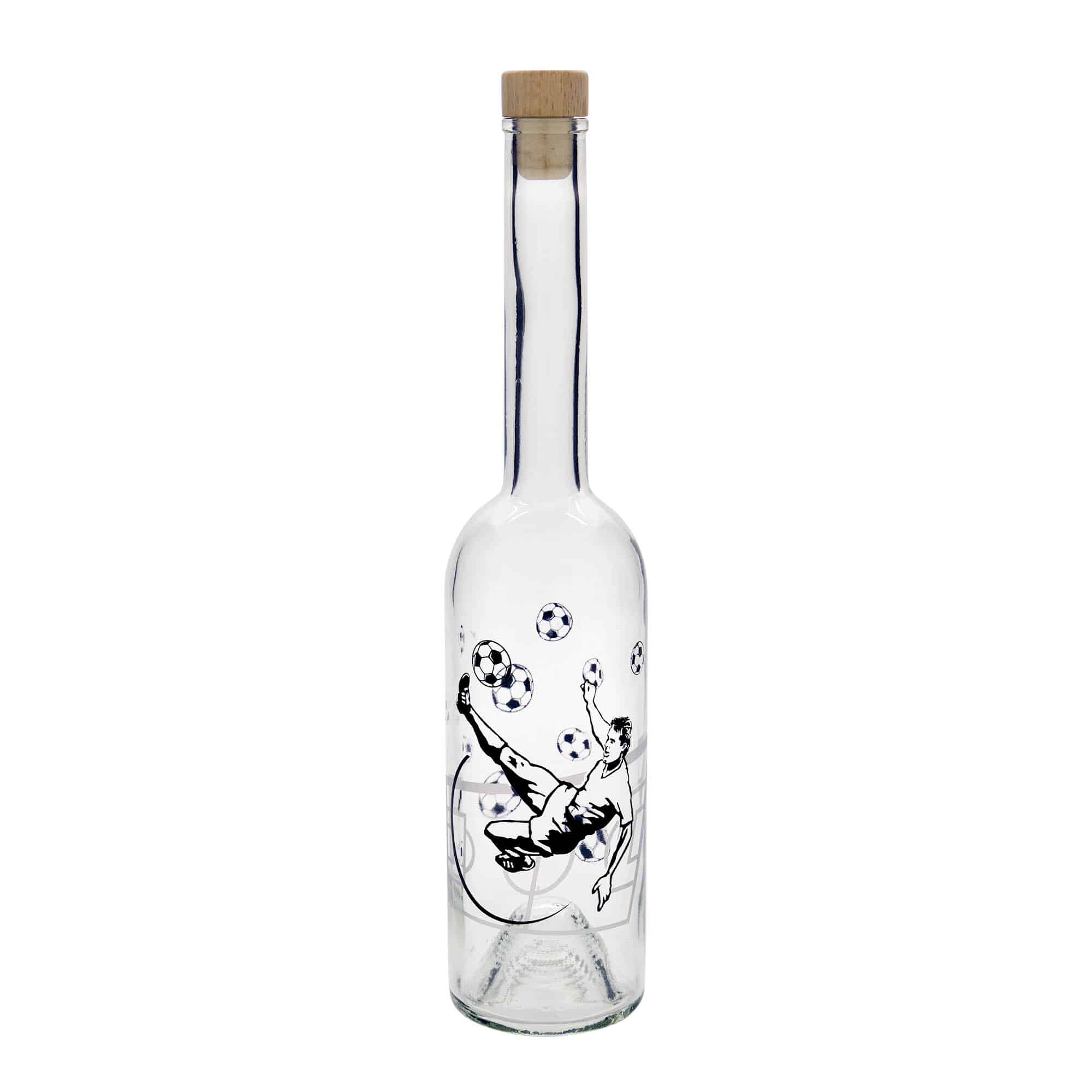 500 ml staklena flaša 'Opera', motiv: fudbaler, grlo: pluto