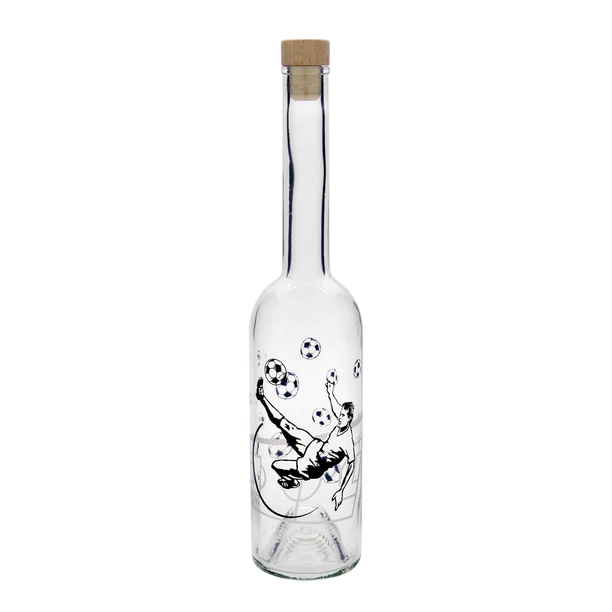 500 ml staklena flaša 'Opera', motiv: fudbaler, grlo: pluto