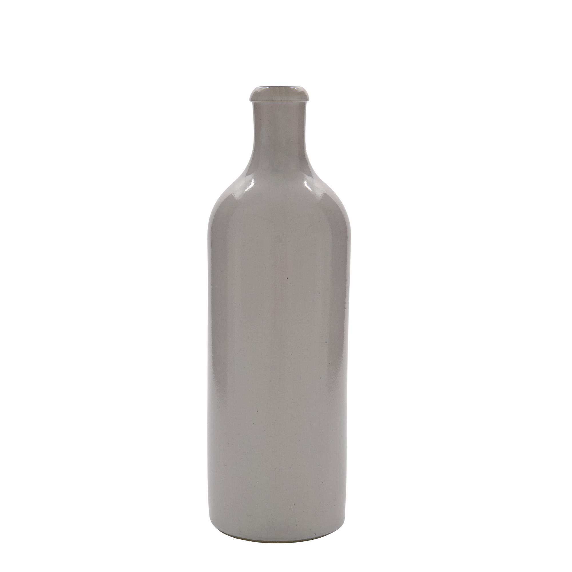 750 ml glineni vrč, kamenina, beo, otvor: zatvarač sa kopčom