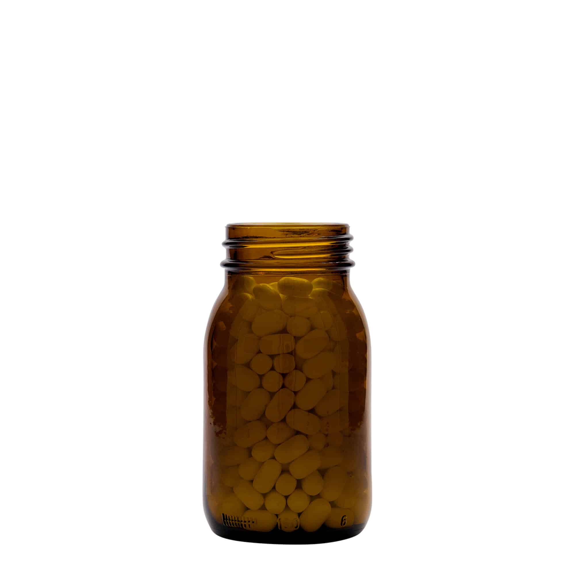 150 ml staklena tegla širokog grla, braon, otvor: DIN 45