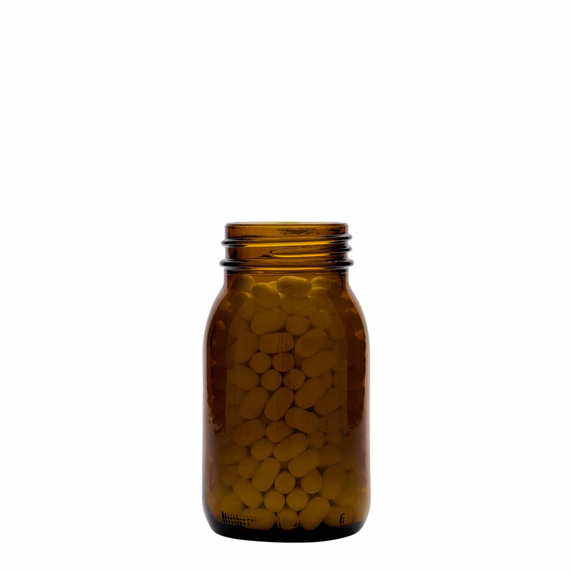150 ml staklena tegla širokog grla, braon, otvor: DIN 45