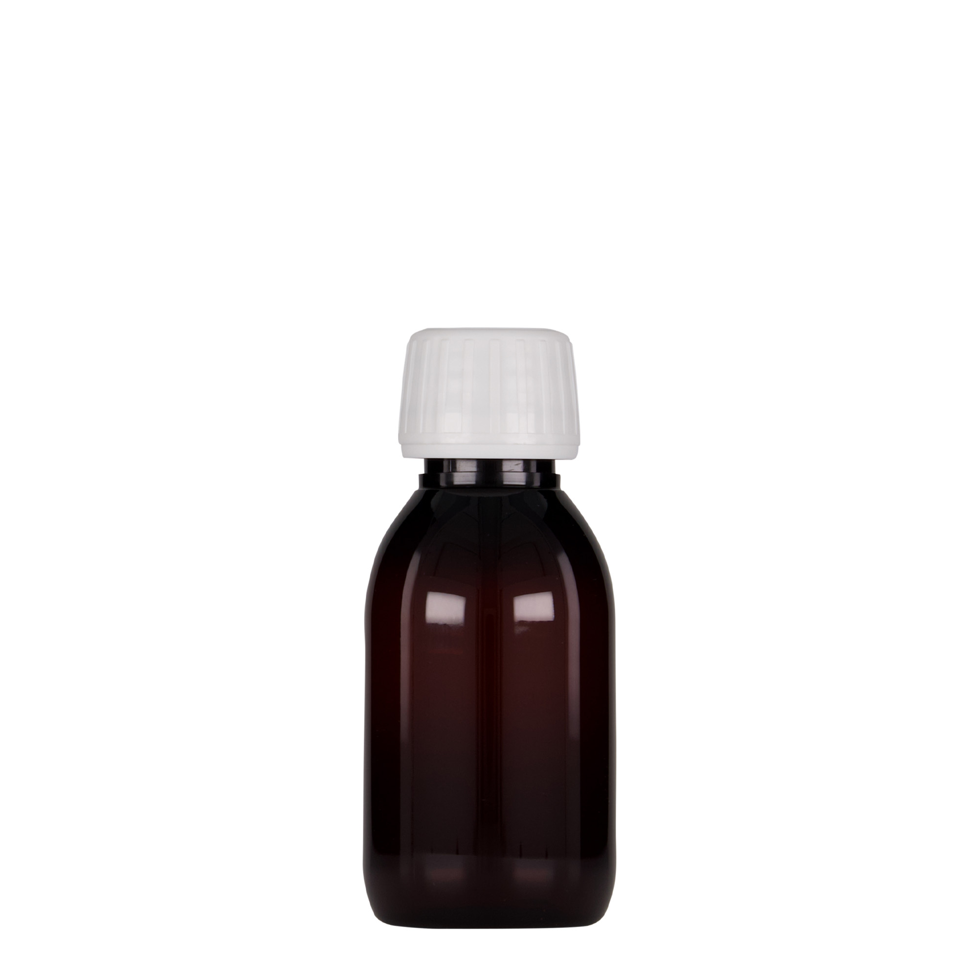 100 ml PET medicinska flaša, braon, plastika, grlo: PP 28