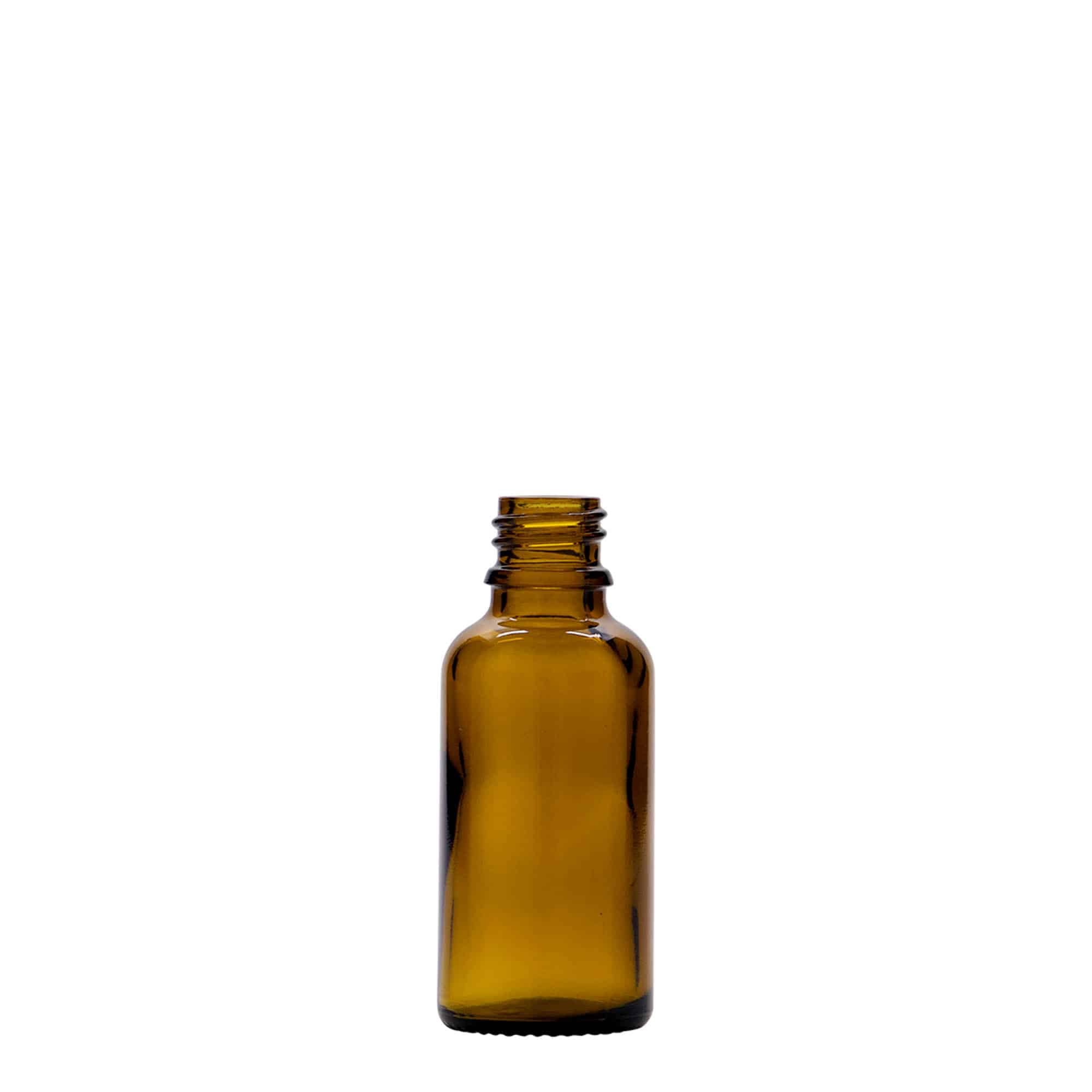 30 ml medicinska bočica, staklo, braon, grlo: DIN 18 30 ml medicinska bočica, staklo, braon, grlo: DIN 18