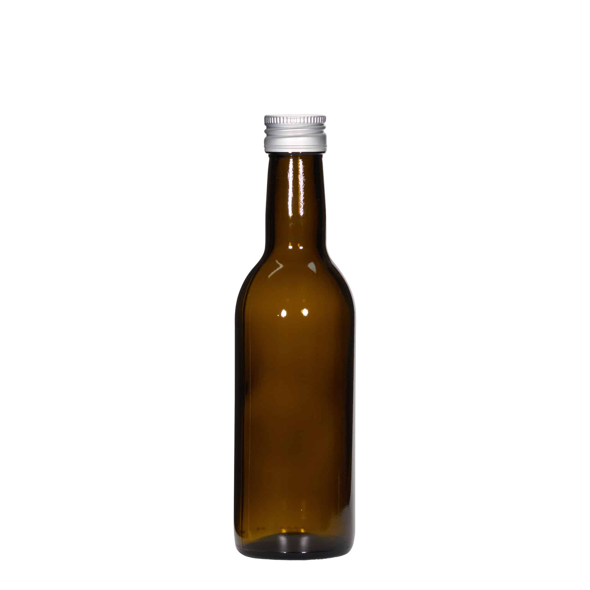 Staklena boca od 250 ml 'Bordeaux', antik zelena, otvor: PP 28