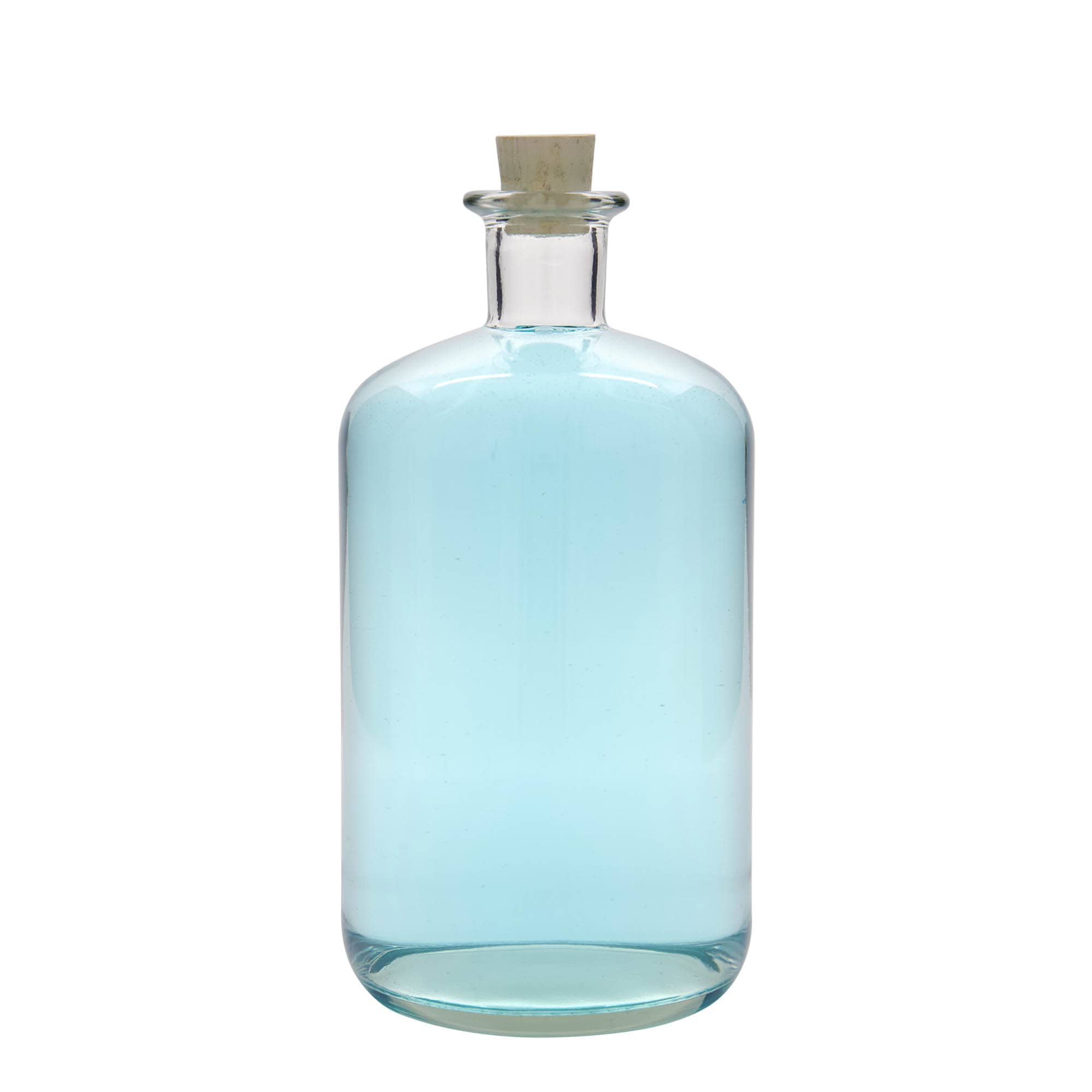 1.500 ml staklena flaša apotekarska, otvor: pluta
