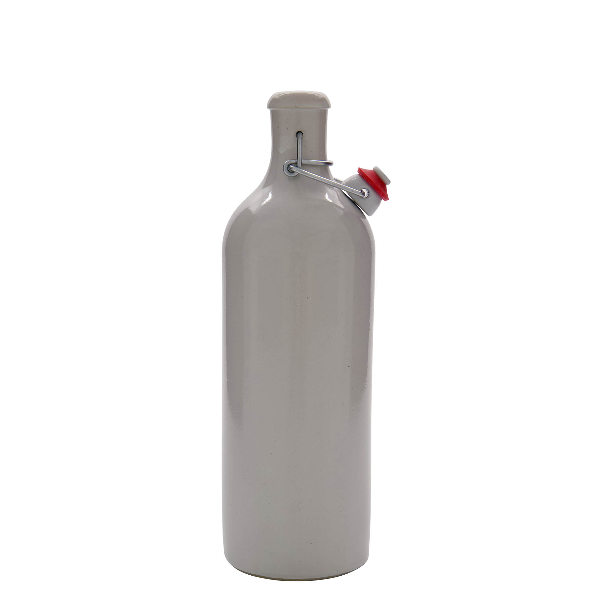 750 ml glineni vrč, kamenina, beo, otvor: zatvarač sa kopčom