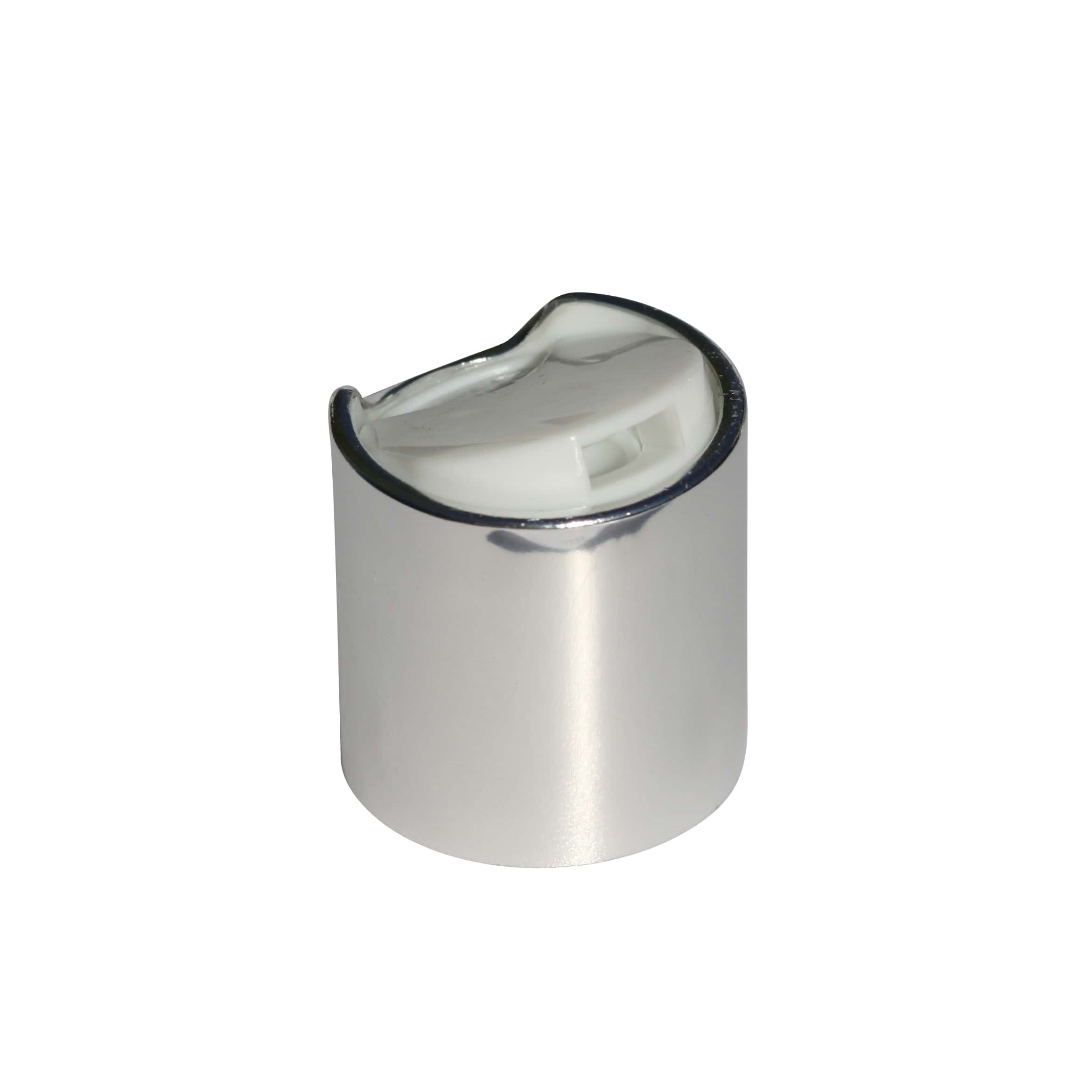 Zatvarač sa navojem Disc Too, PP plastika, srebrna, za otvor: 24/410