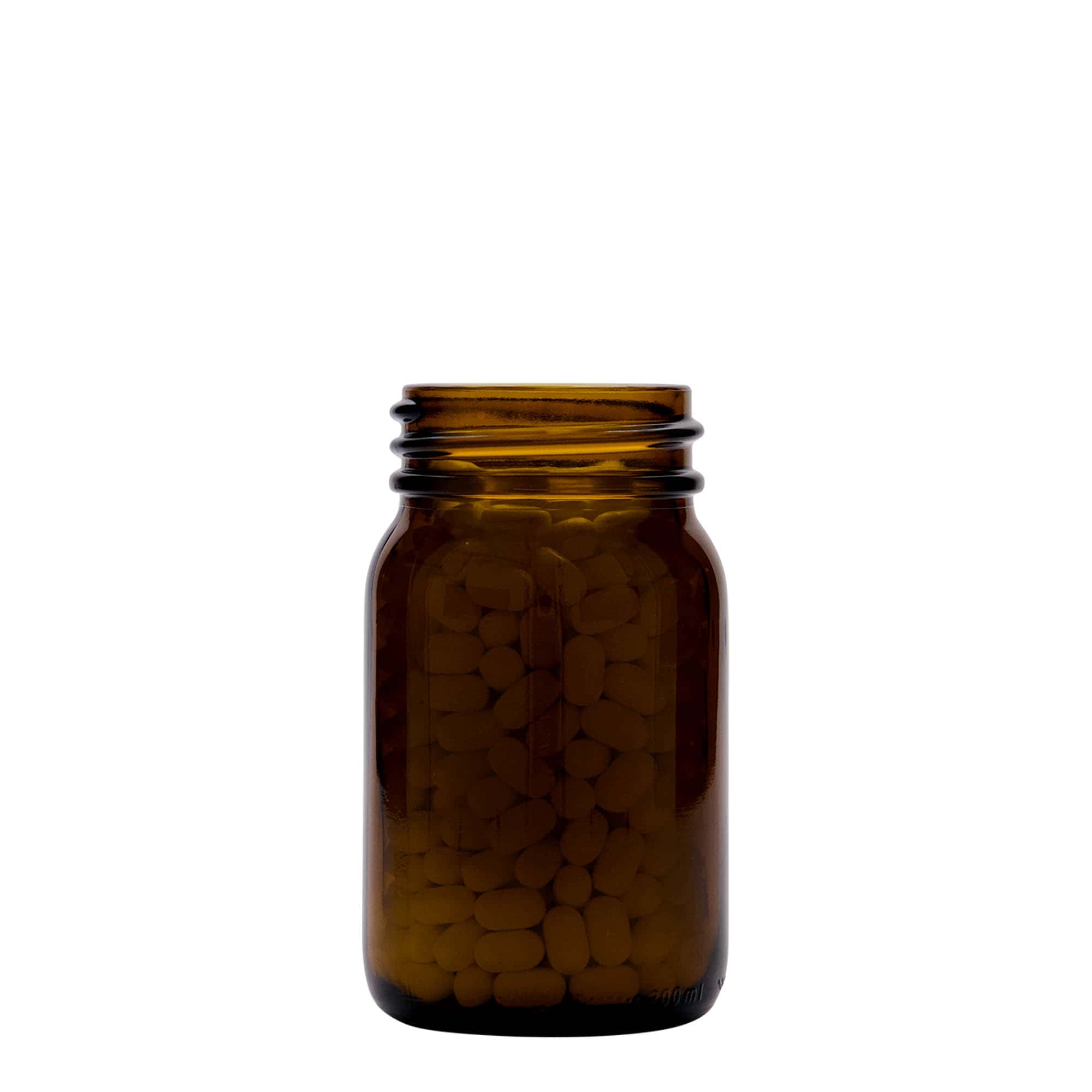 200 ml staklena teglu širokog grla, braon, otvor: DIN 55