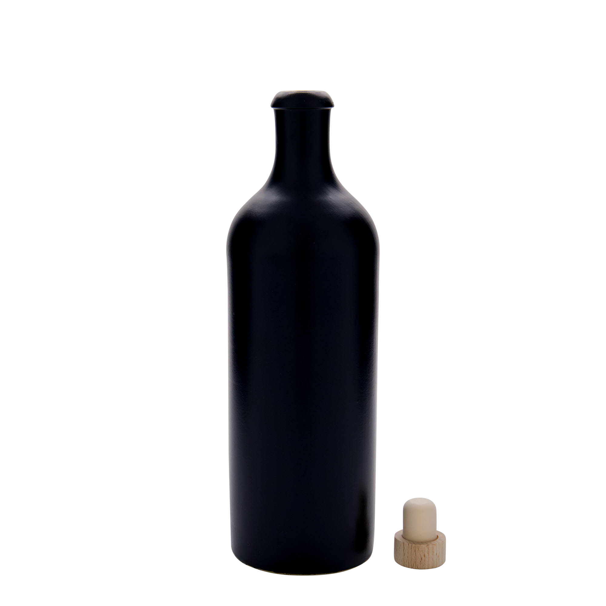 750 ml glineni vrč, kamenina, crni, otvor: čep 750 ml glineni vrč, kamenina, crni, otvor: čep