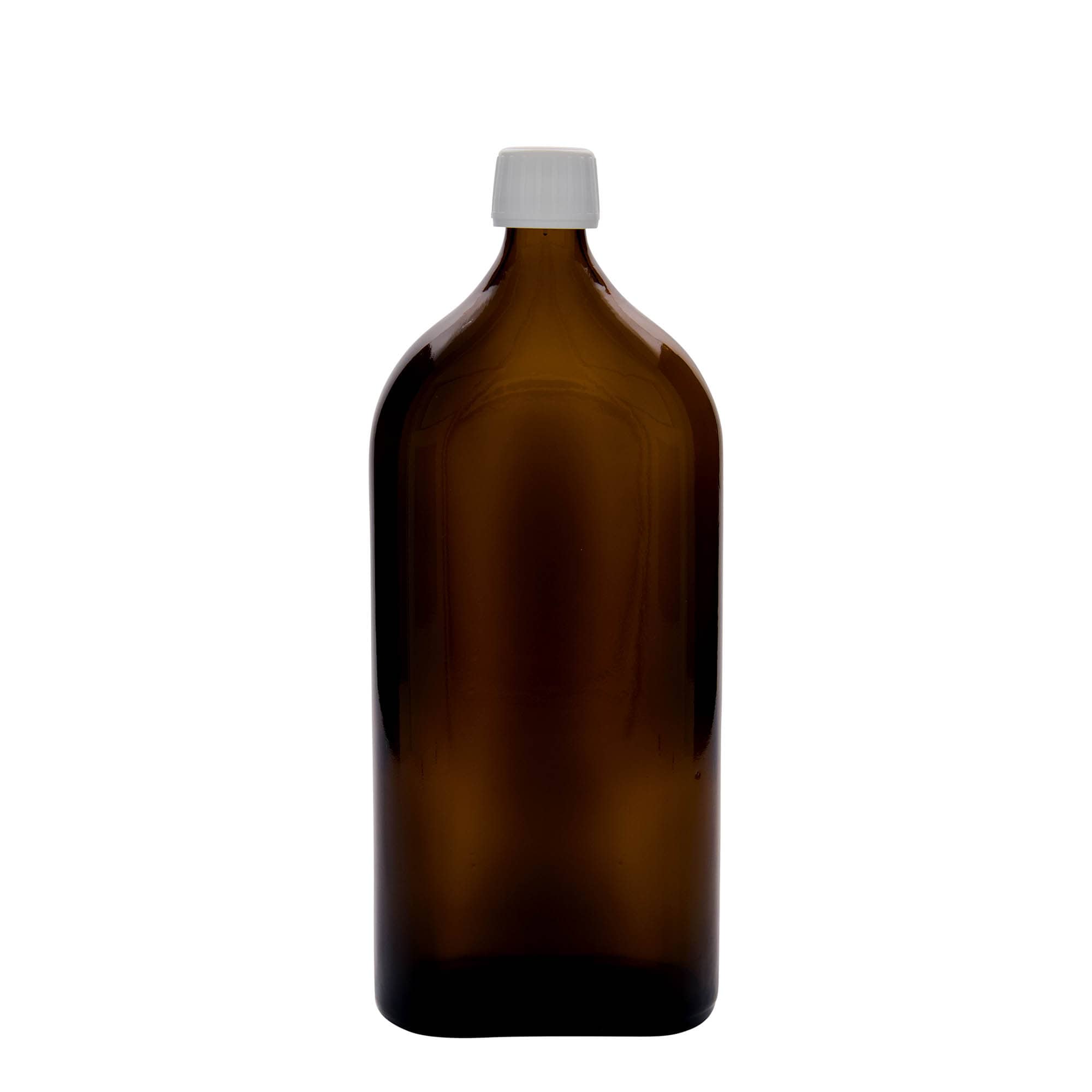 1.000 ml medicinska boca Meplat, ovalna, staklena, braon, otvor: PP 28