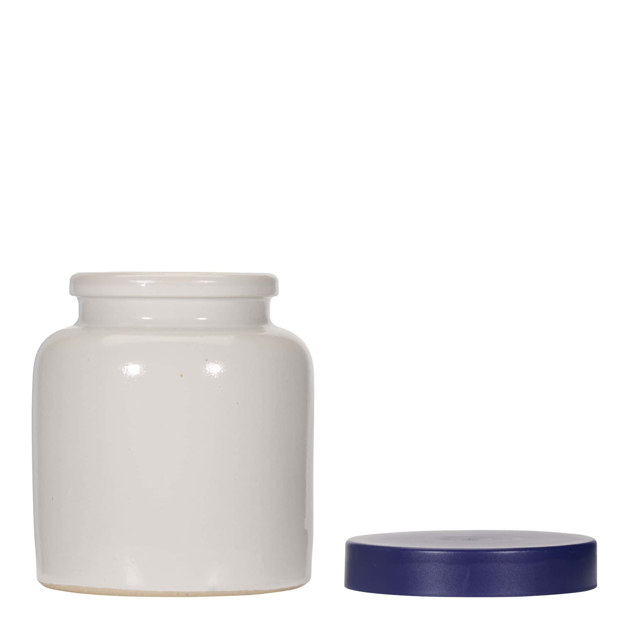 Kamena tegla od 270 ml, keramika, bela, otvor: Kupolasti poklopac