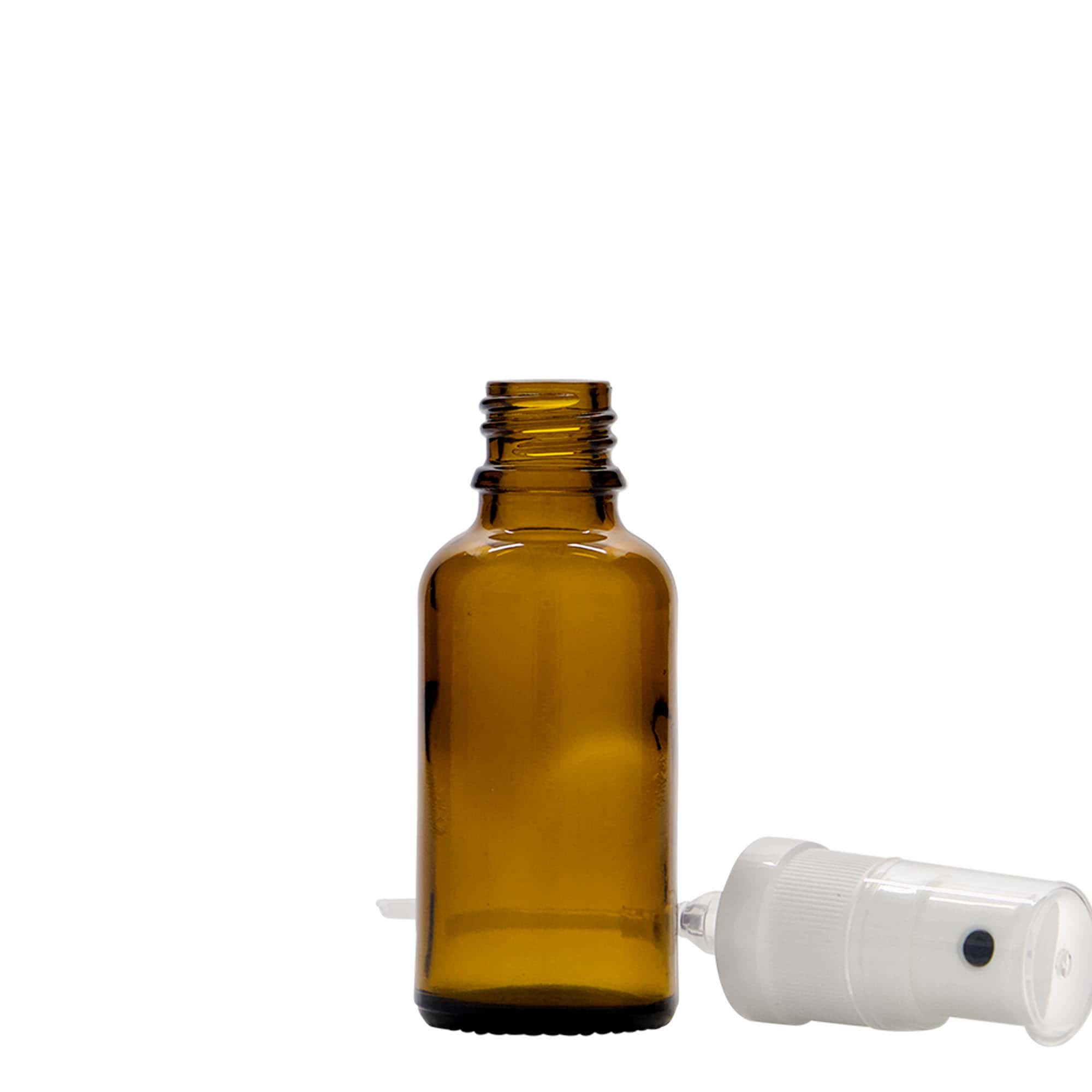 30 ml bočica sa raspršivačem, medicinska, staklena, braon, otvor: DIN 18