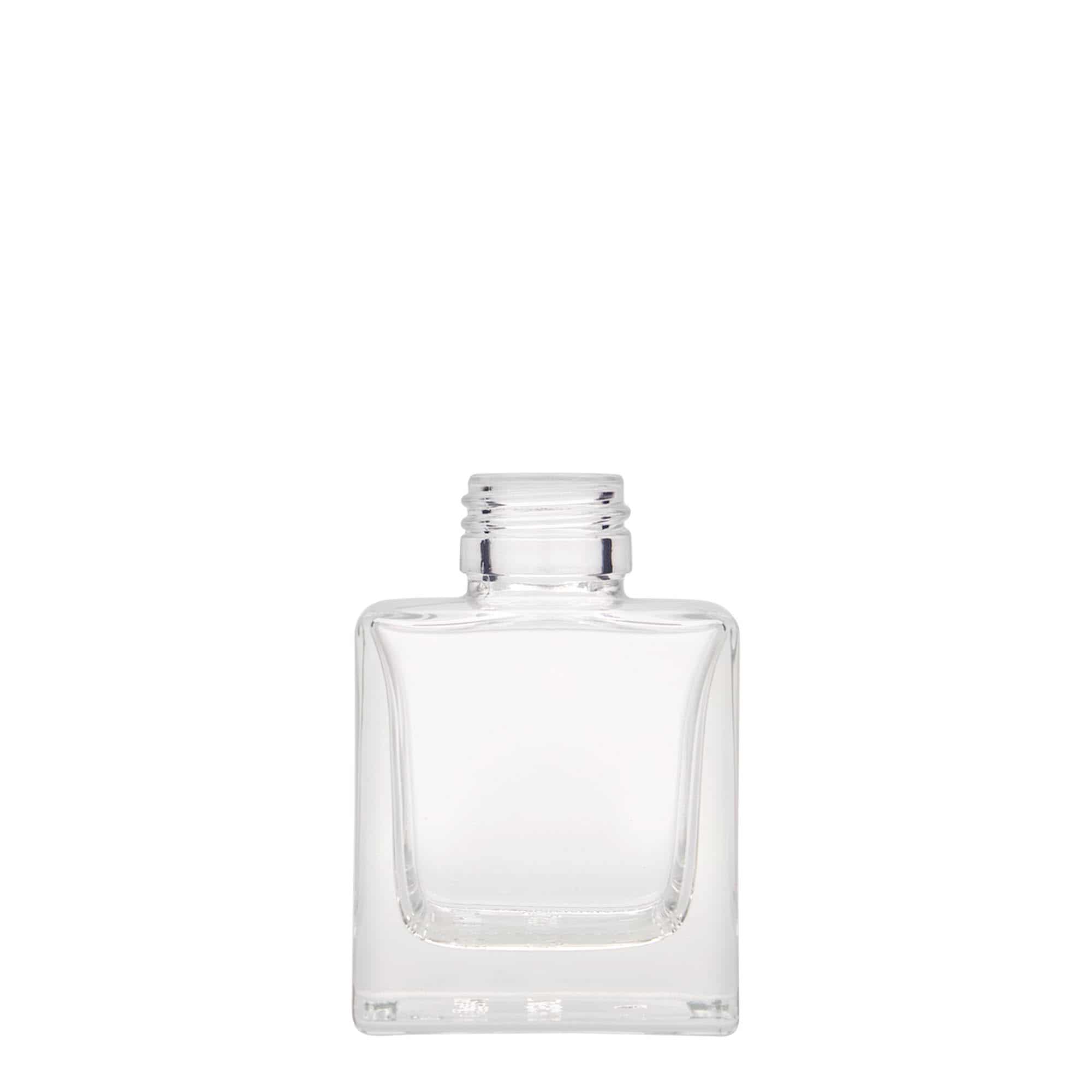 Staklena boca od 100 ml 'Cube', kvadratna, otvor: PP 28