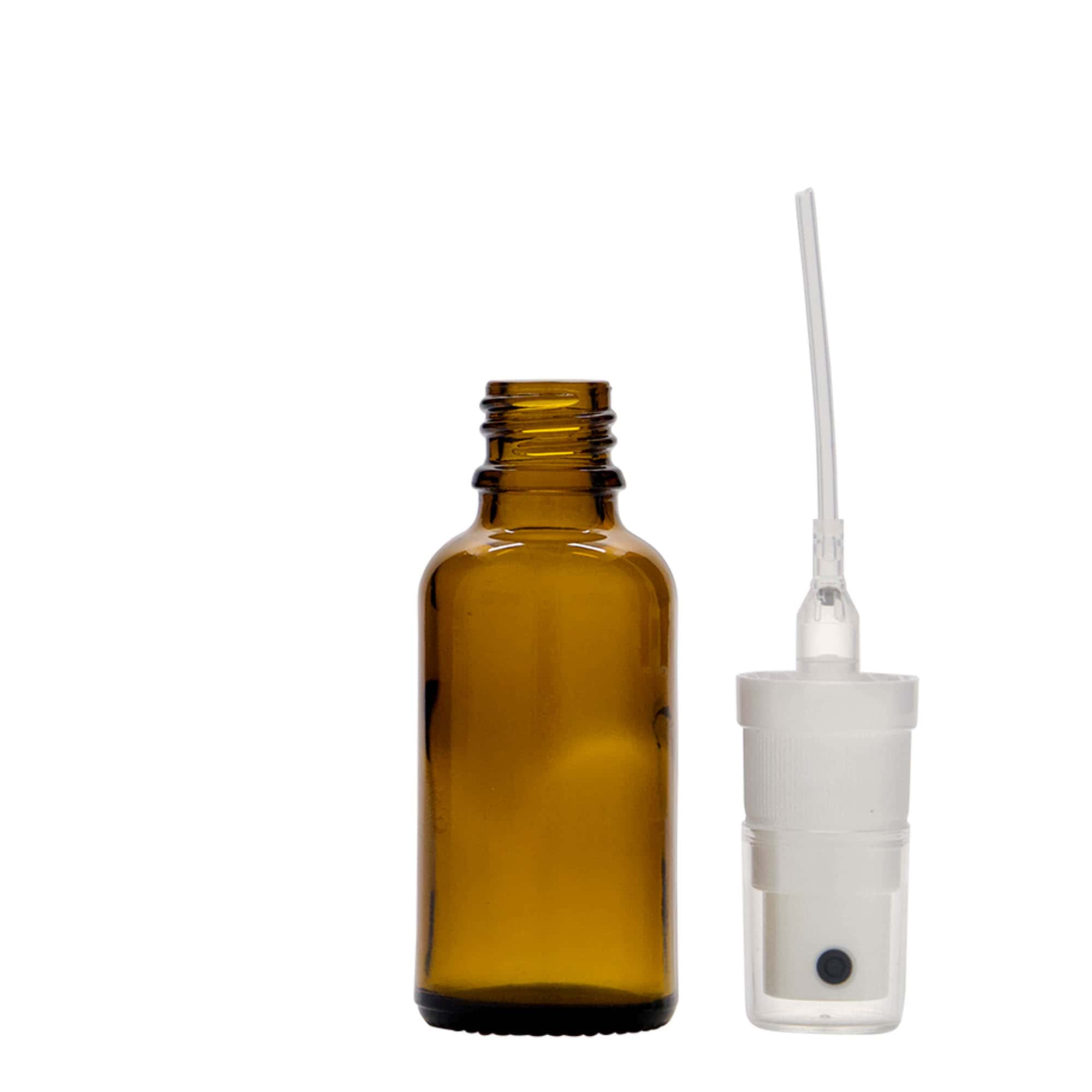 30 ml bočica sa raspršivačem, medicinska, staklena, braon, otvor: DIN 18