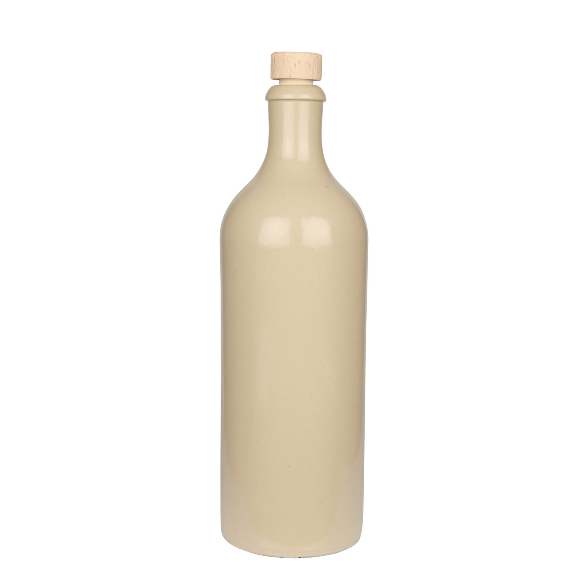 750 ml glineni vrč, kamenina, bež, otvor: plutani čep