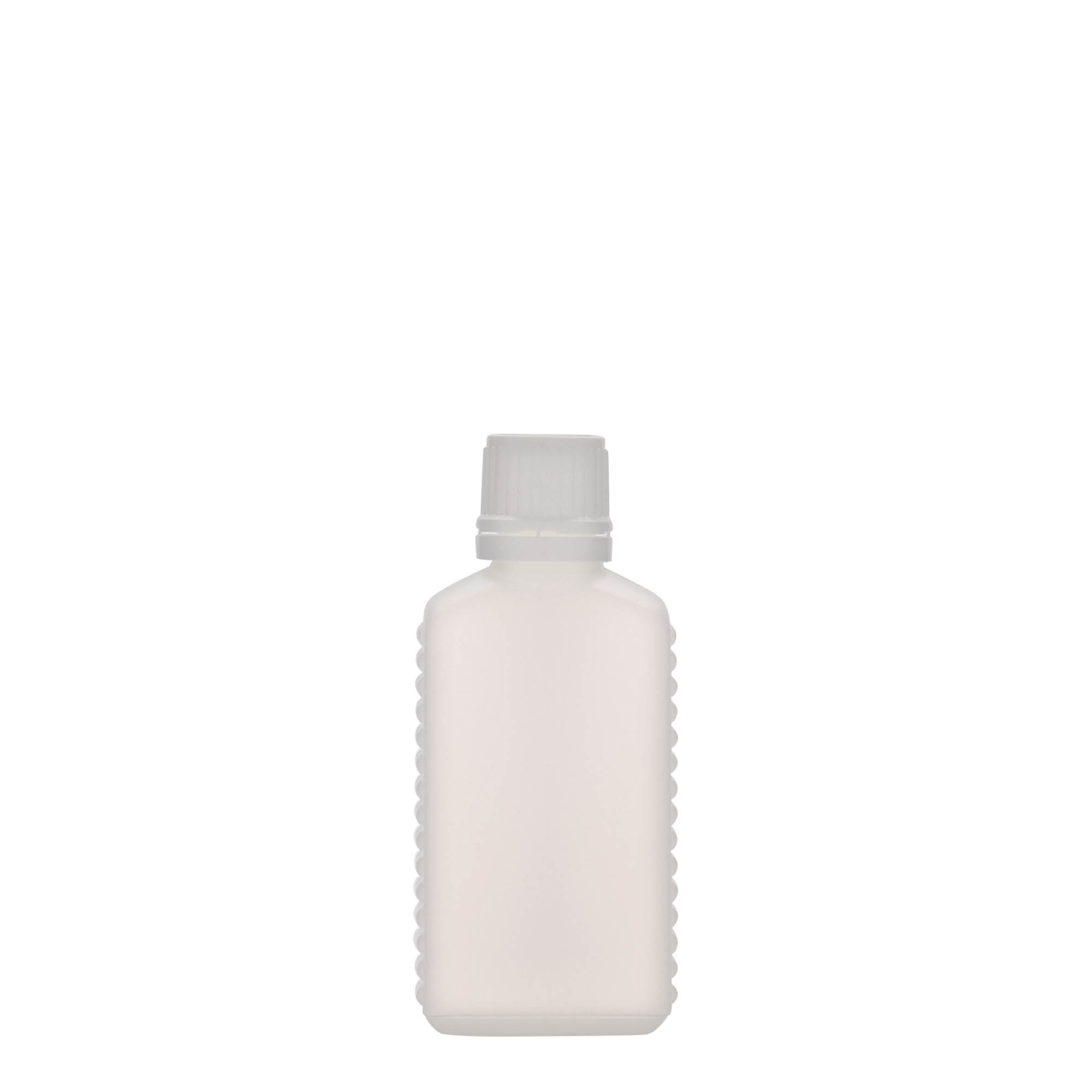 Kanister boca od 50 ml sa uskim grlom, pravougaona, HDPE plastika, natur, otvor: DIN 18
